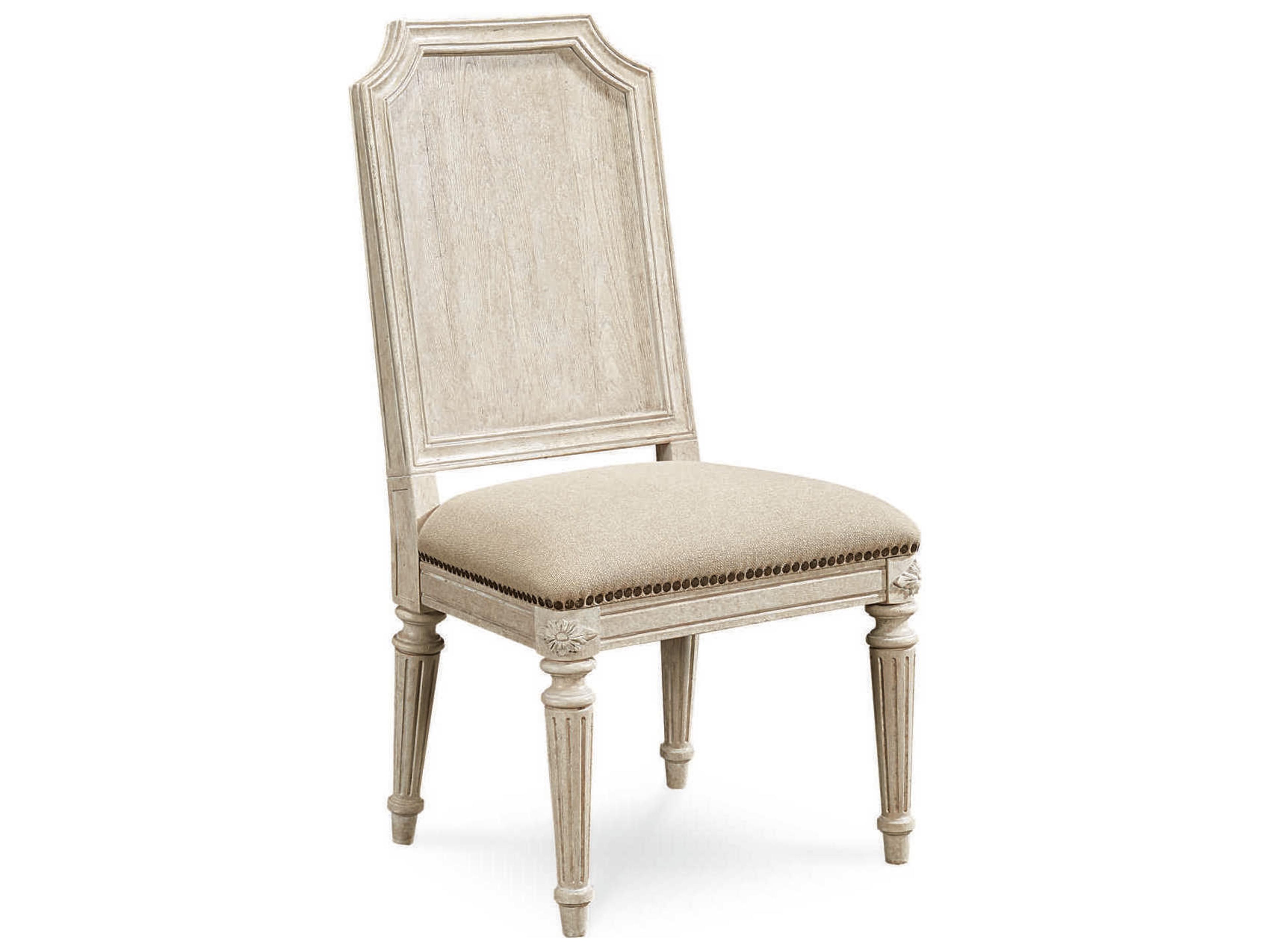 A.R.T. Furniture Arch Salvage Mills Parrawood Beige Upholstered Side Dining Chair Set of 2
