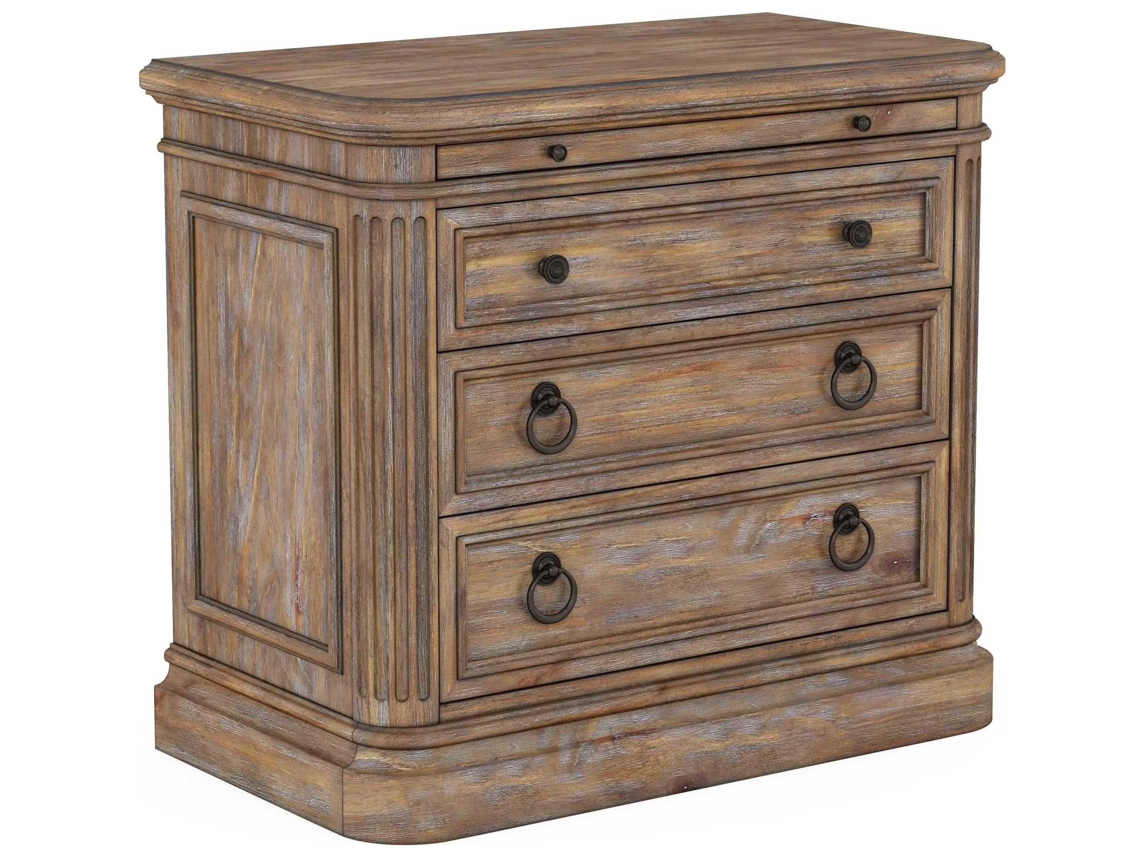 A.R.T. Furniture Architrave 3-Drawers Brown Pine Wood Nightstand
