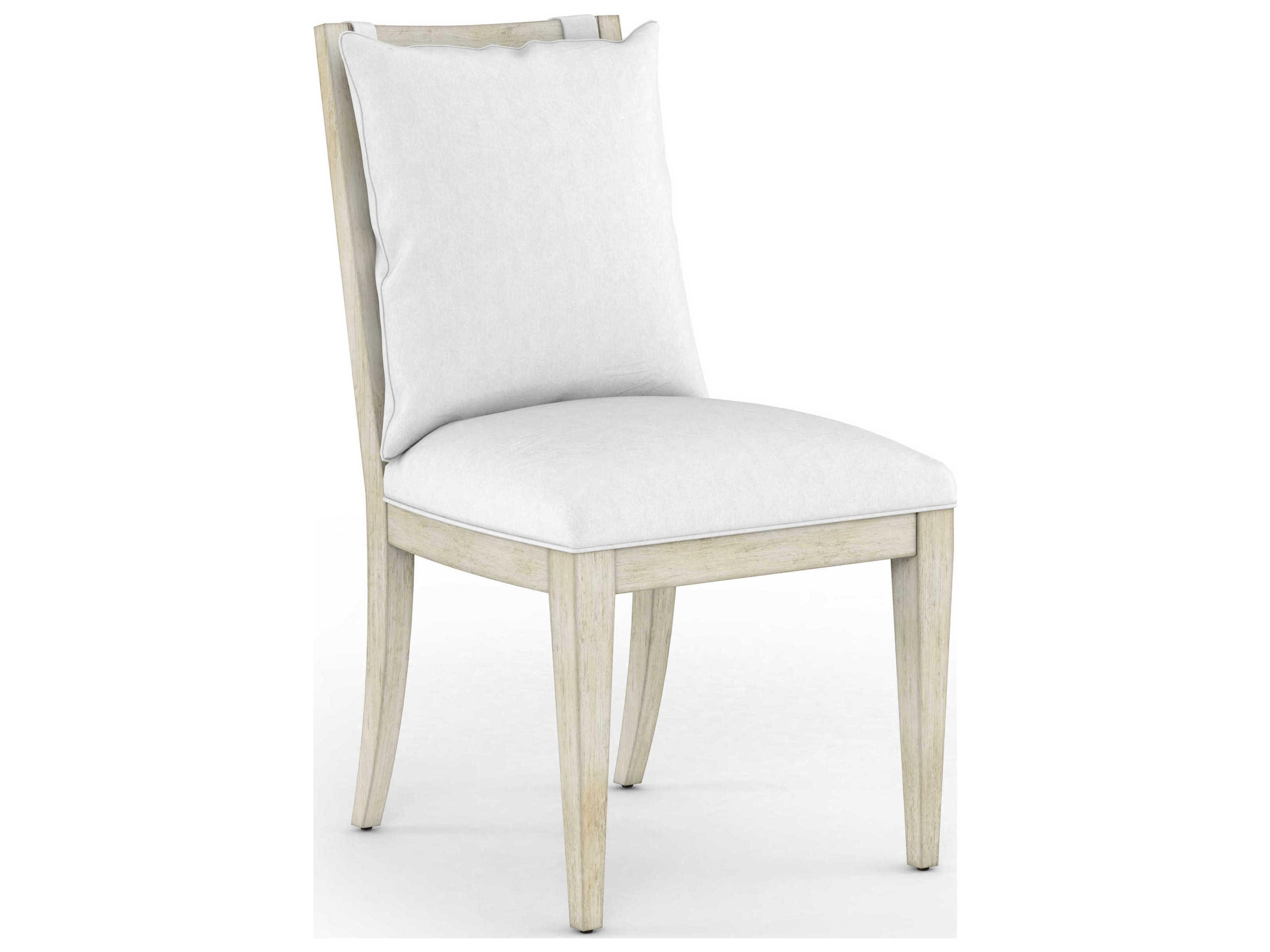 A.R.T. Furniture Cotiere Oak Wood Beige Upholstered Side Dining Chair