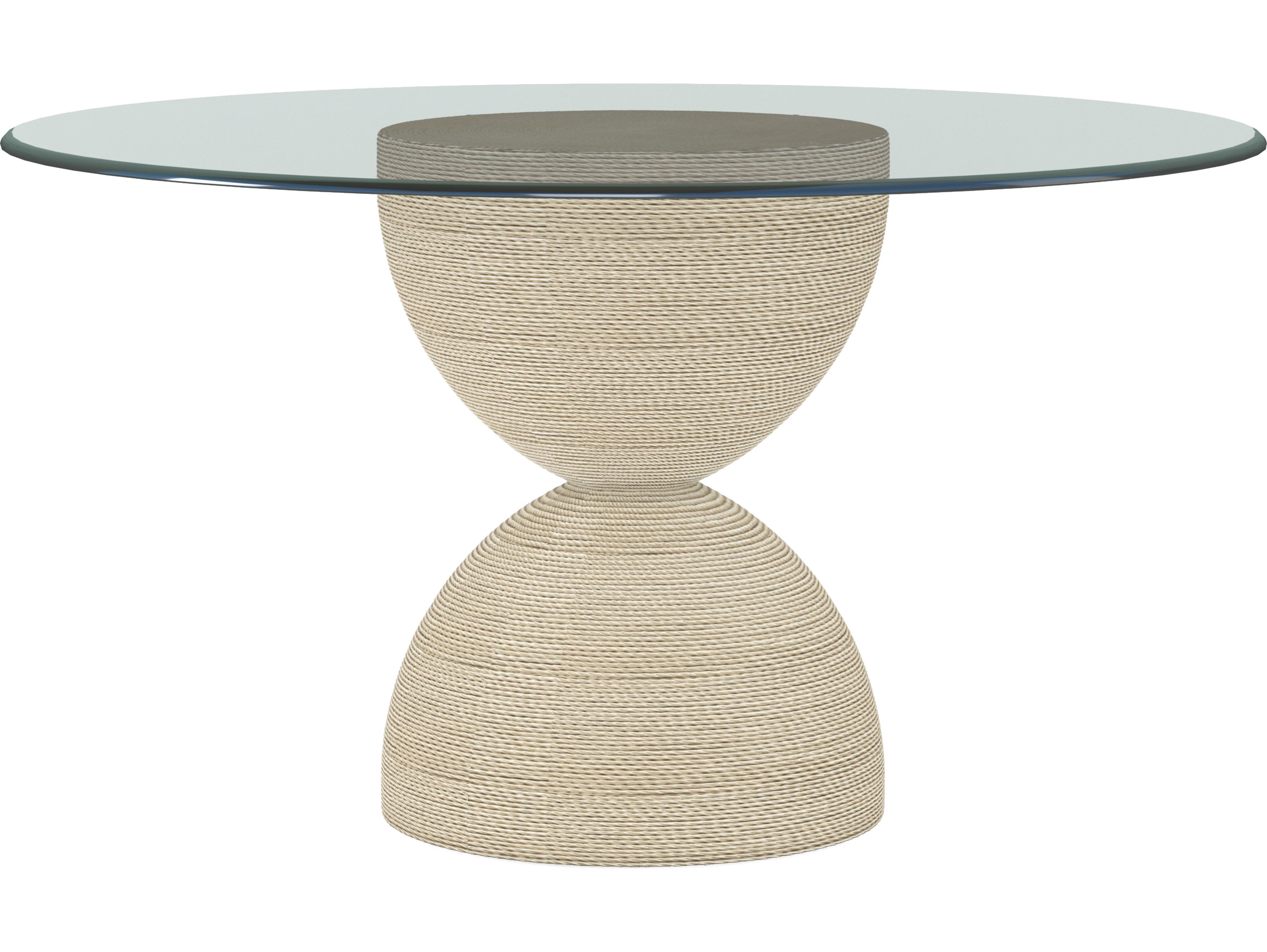A.R.T. Furniture Cotiere Round Glass Beige Danish Cord Dining Table