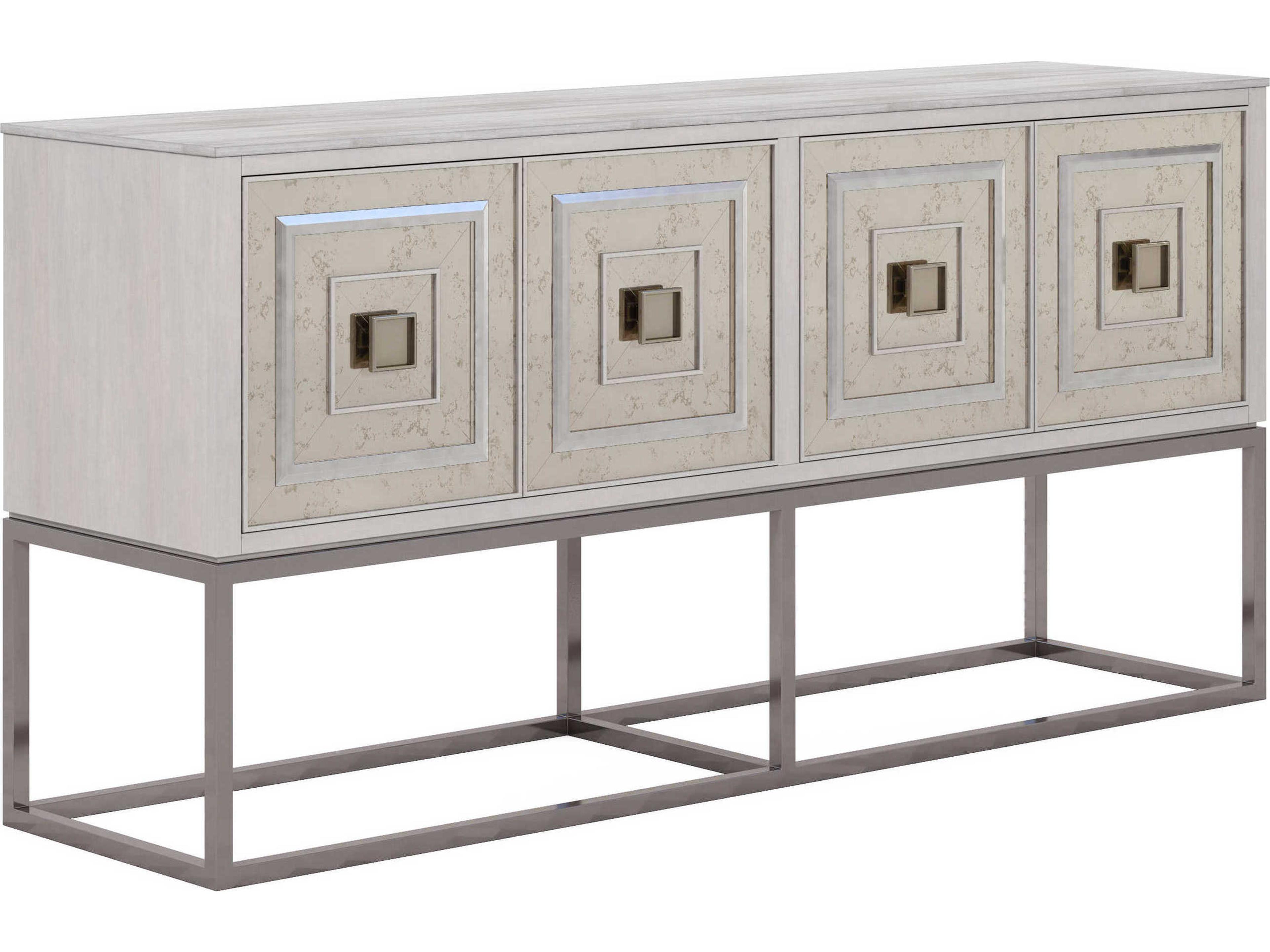 A.R.T. Furniture Mezzanine 74" Poplar Wood Dove Gray Media Console