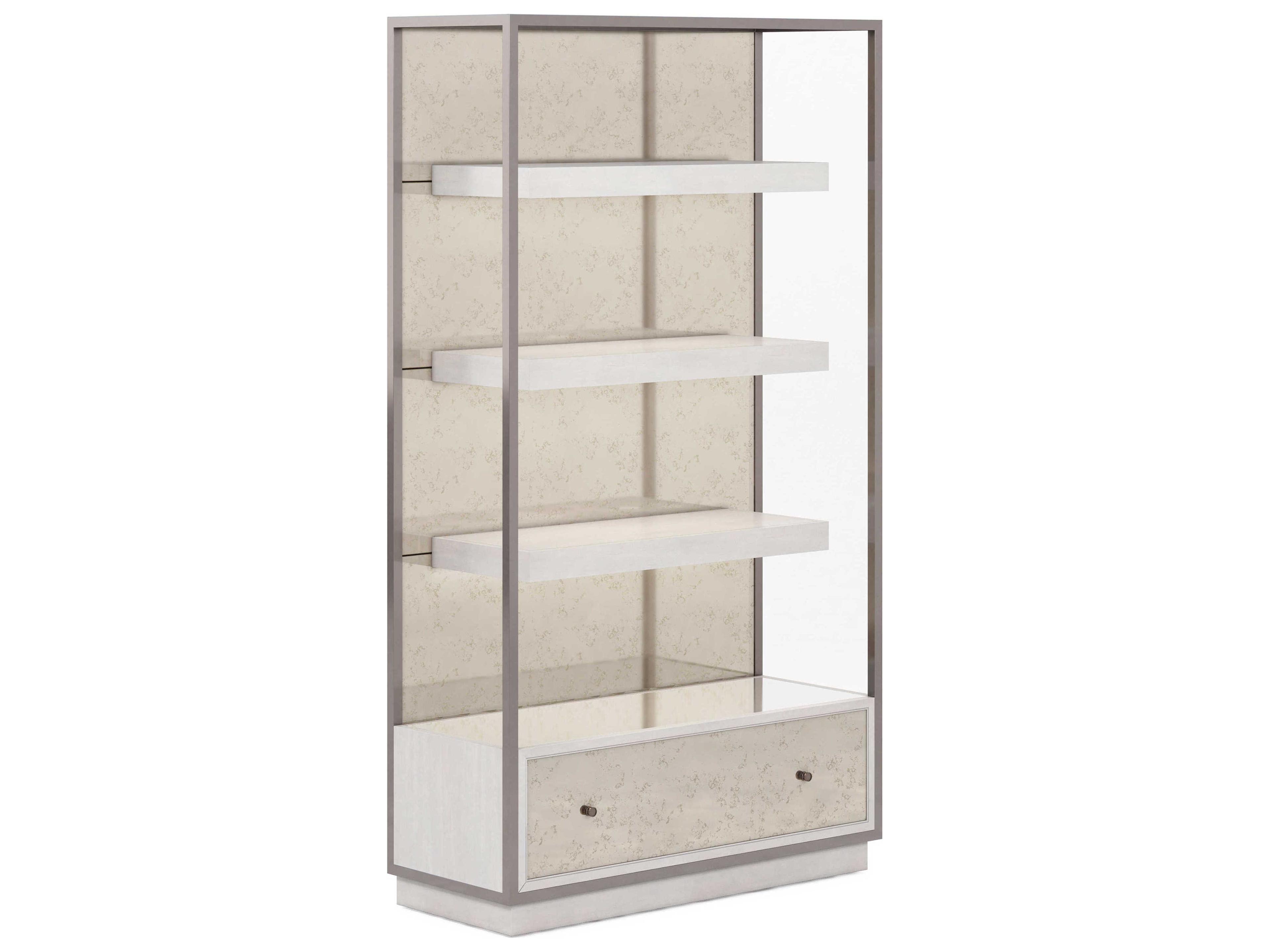A.R.T. Furniture Mezzanine Poplar Wood Dove Gray Display Cabinet