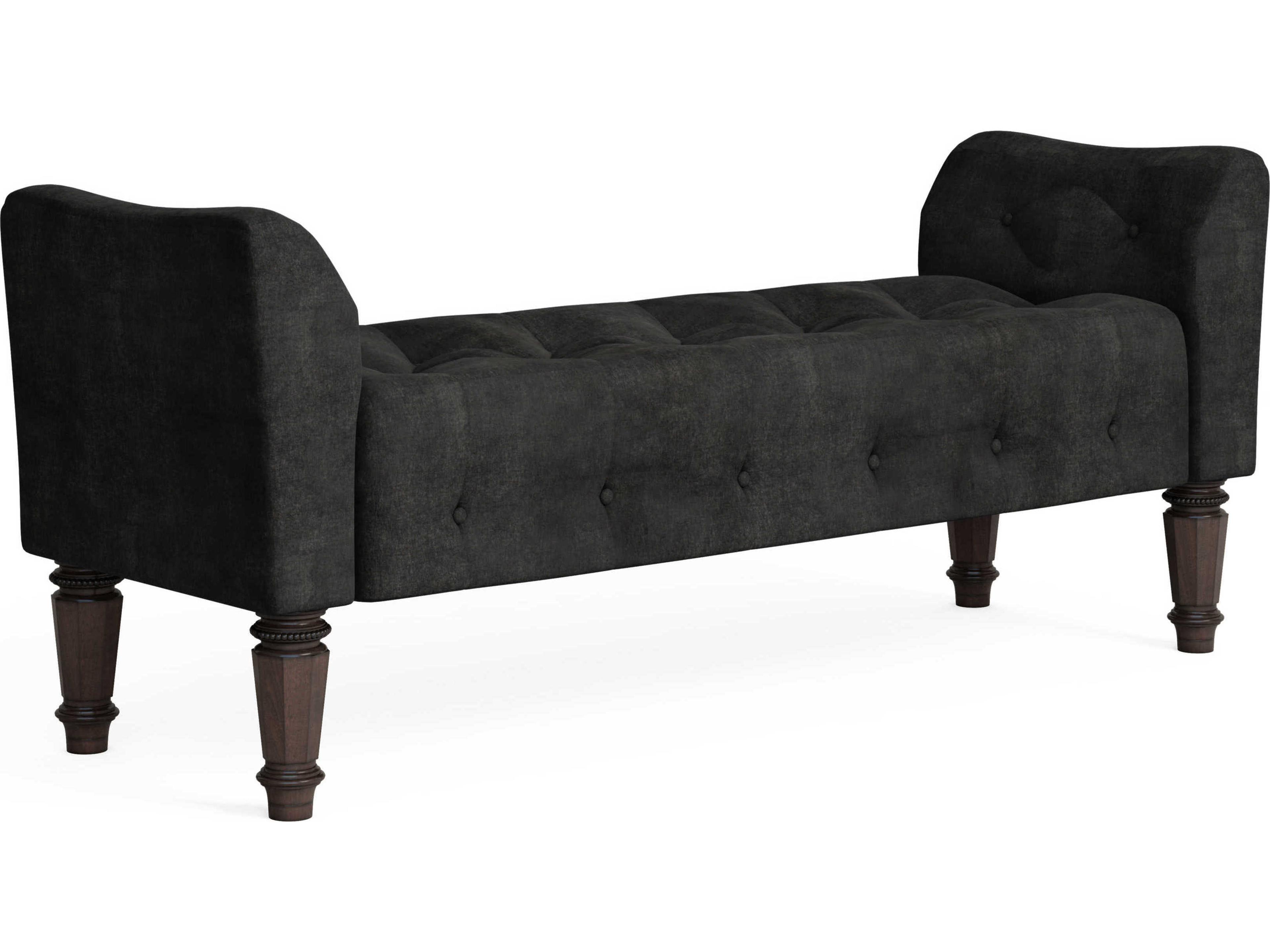 A.R.T. Furniture Revival Napa Mahogany Black Upholstered Accent Bench