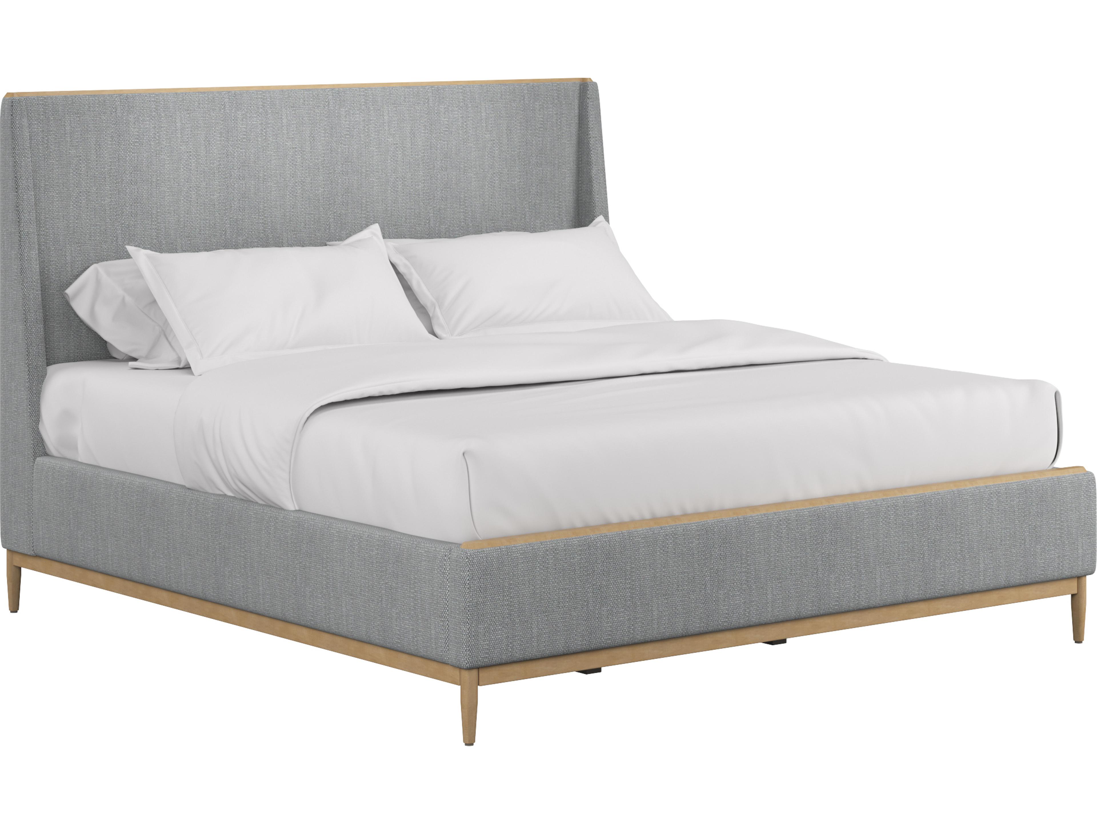 A.R.T. Furniture Loft Gray Natural Maple Poplar Wood Upholstered King Panel Bed