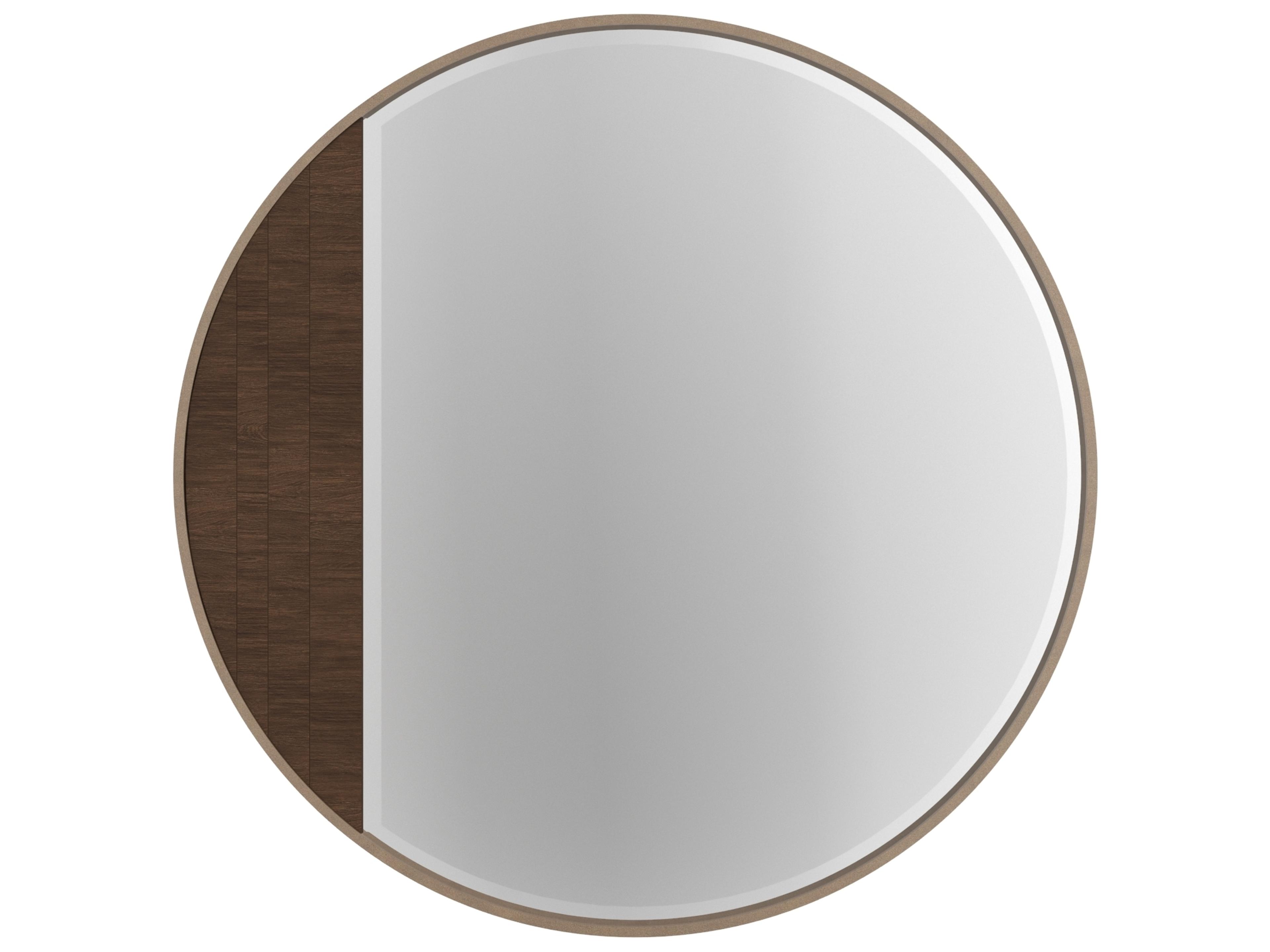 A.R.T. Furniture Verge Brown Handcrated Walnut Wall Mirror Round