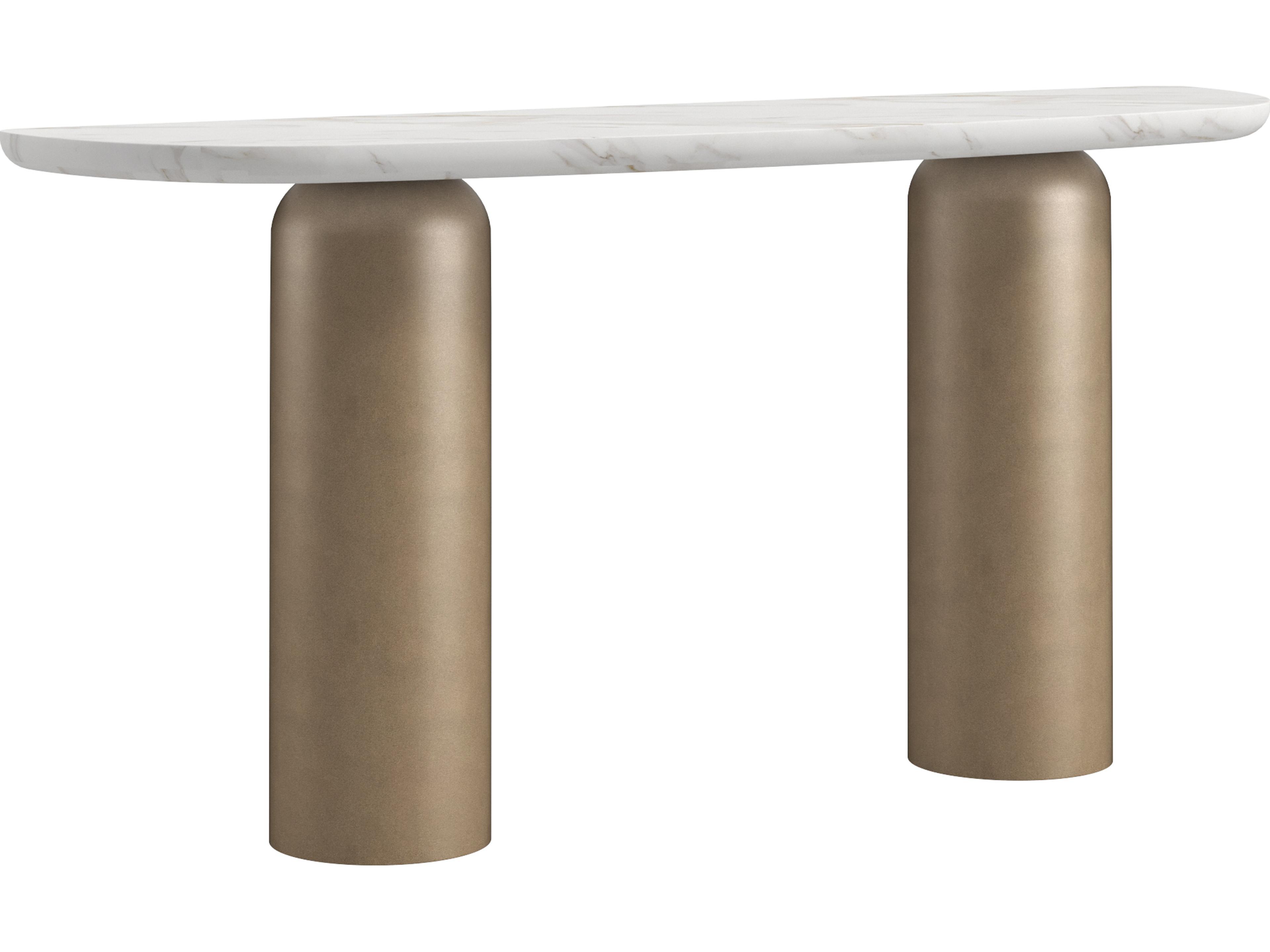 A.R.T. Furniture Verge Marble White Bronze Metallic Console Table