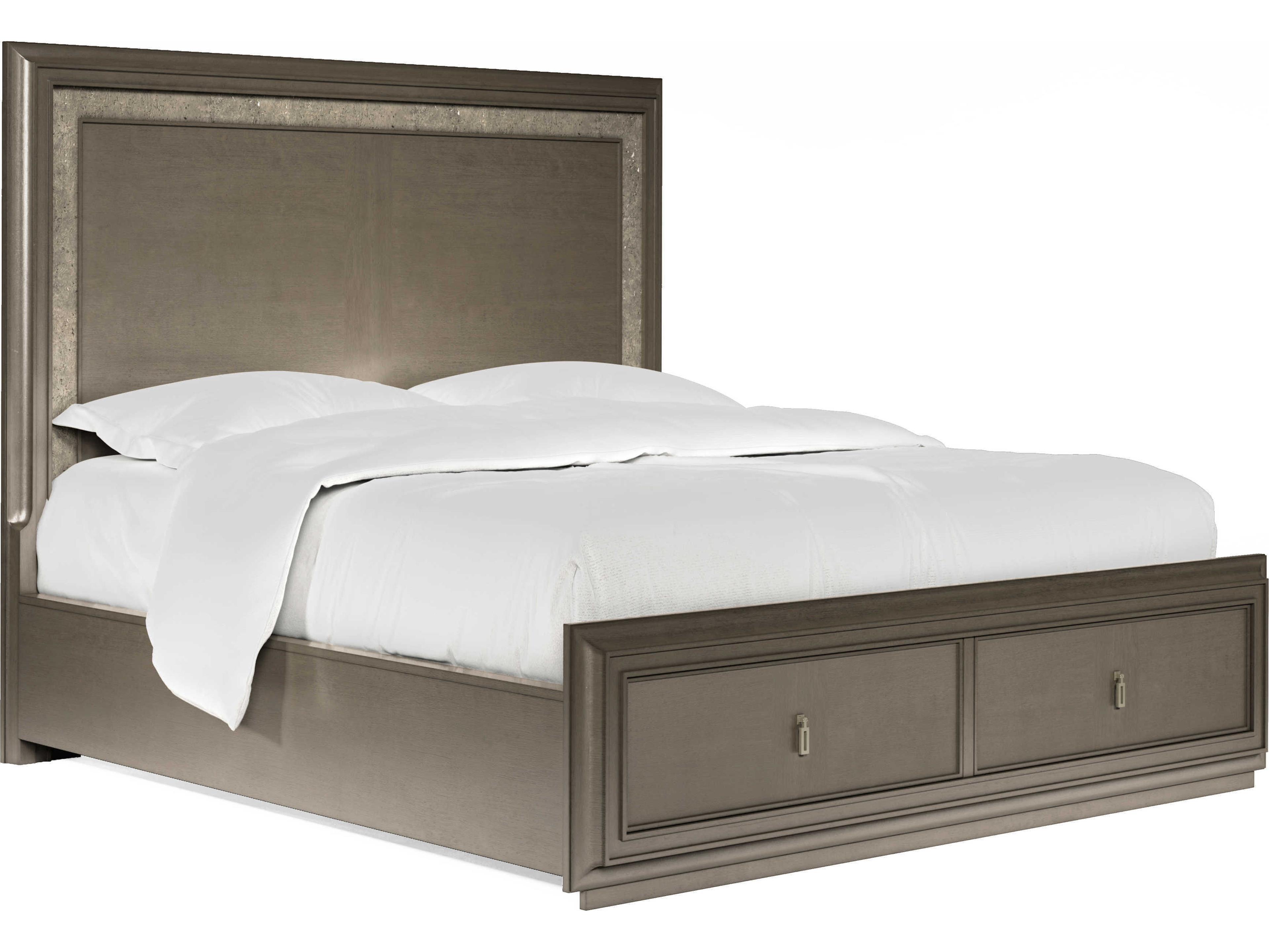A.R.T. Furniture Cove Mica Silver Rubberwood Wood King Panel Bed