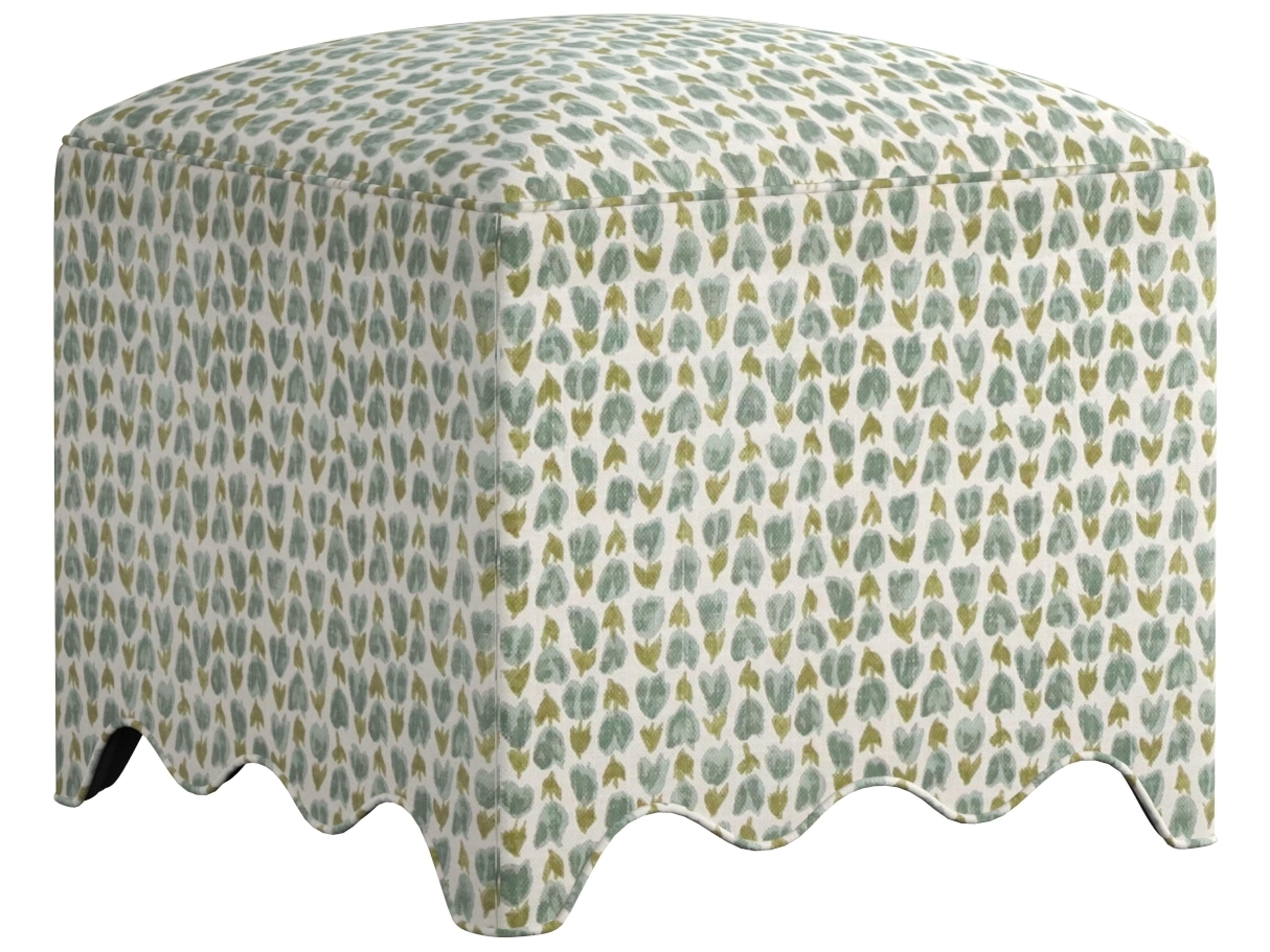 A.R.T. Furniture Artisan Upholstery Green Upholstered Ottoman