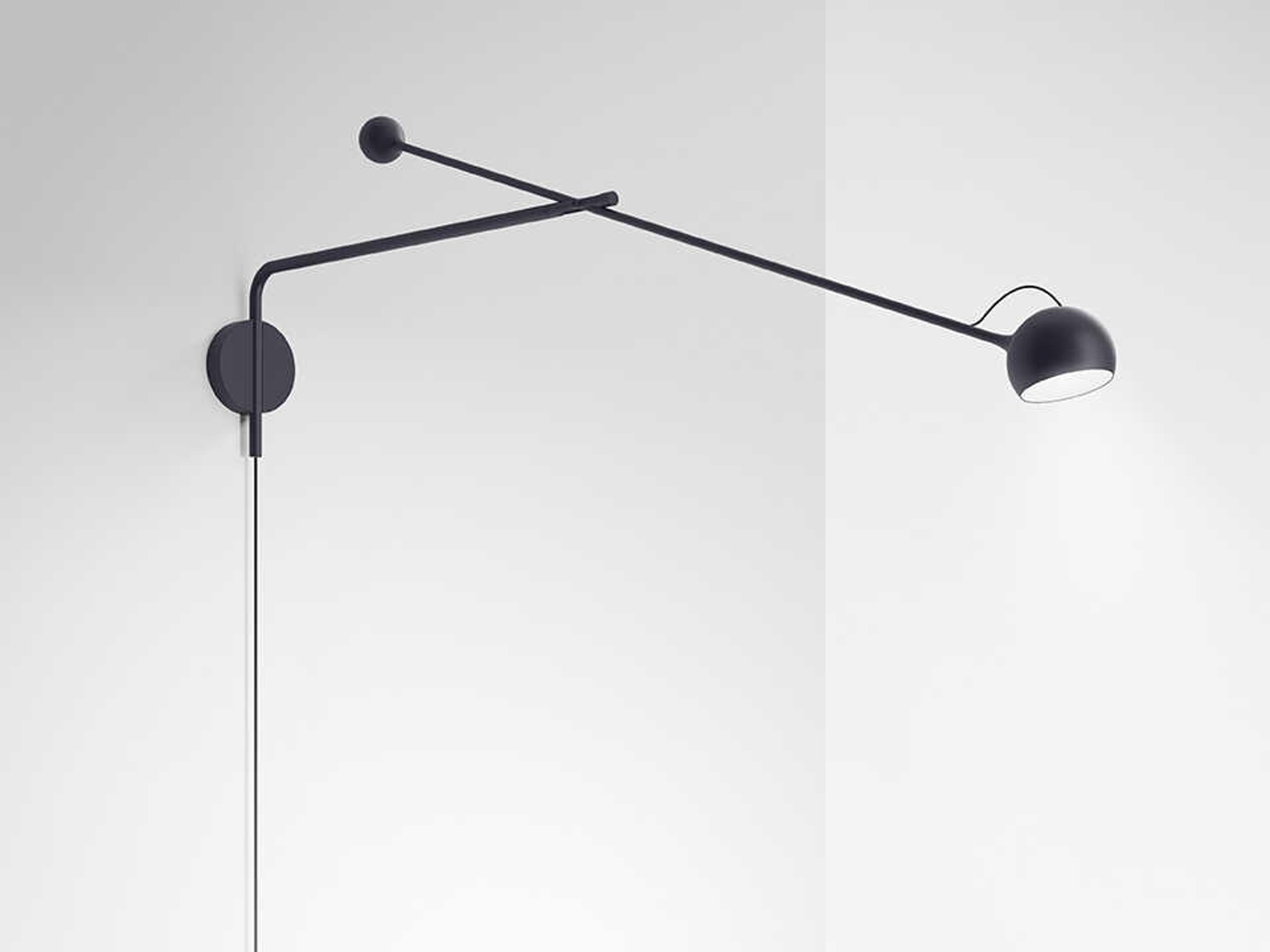Artemide Ixa Anthracite Grey Black Swing Wall Sconce