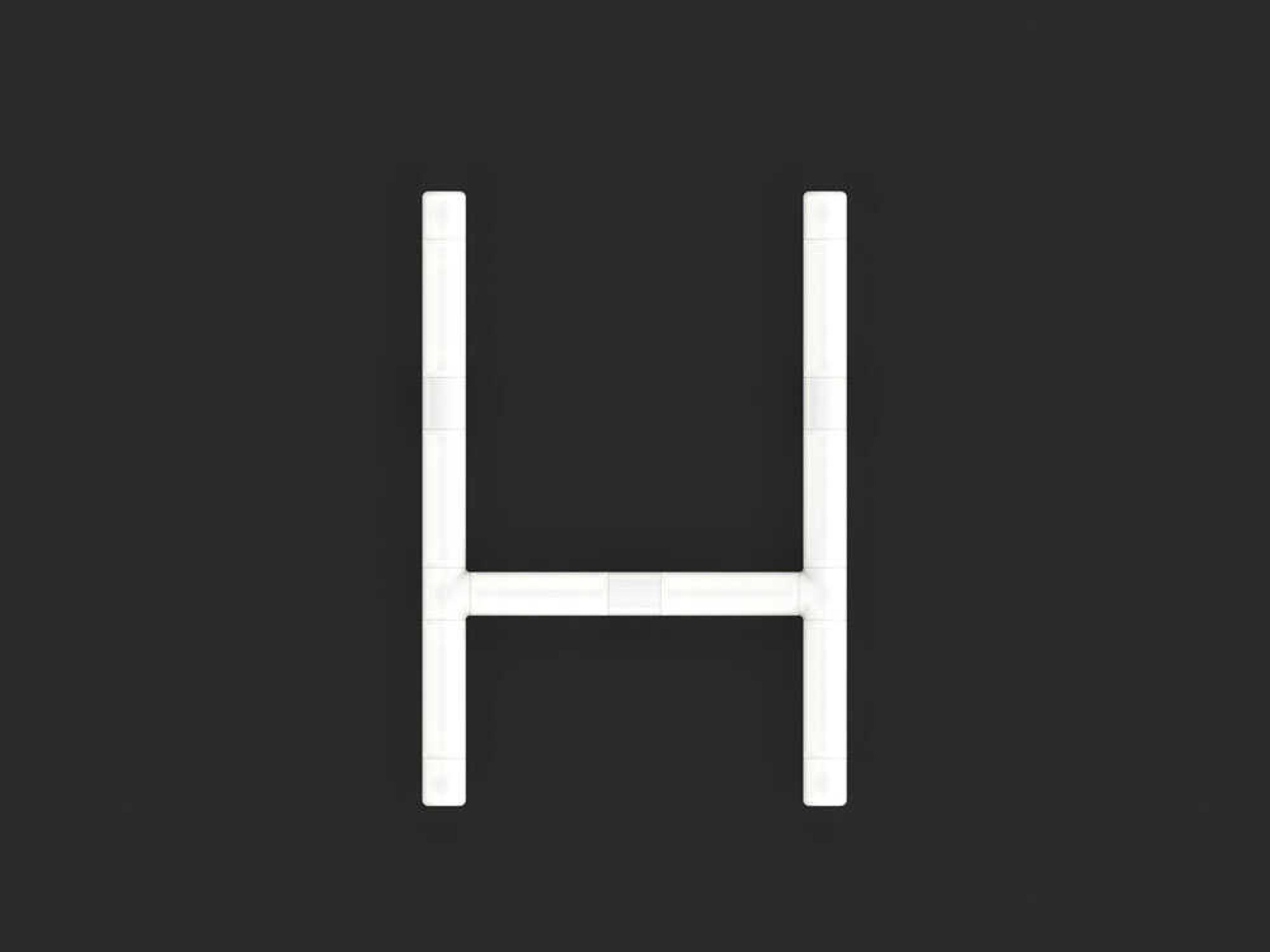 Artemide Alphabet Of Light Mini H White Wall Sconce