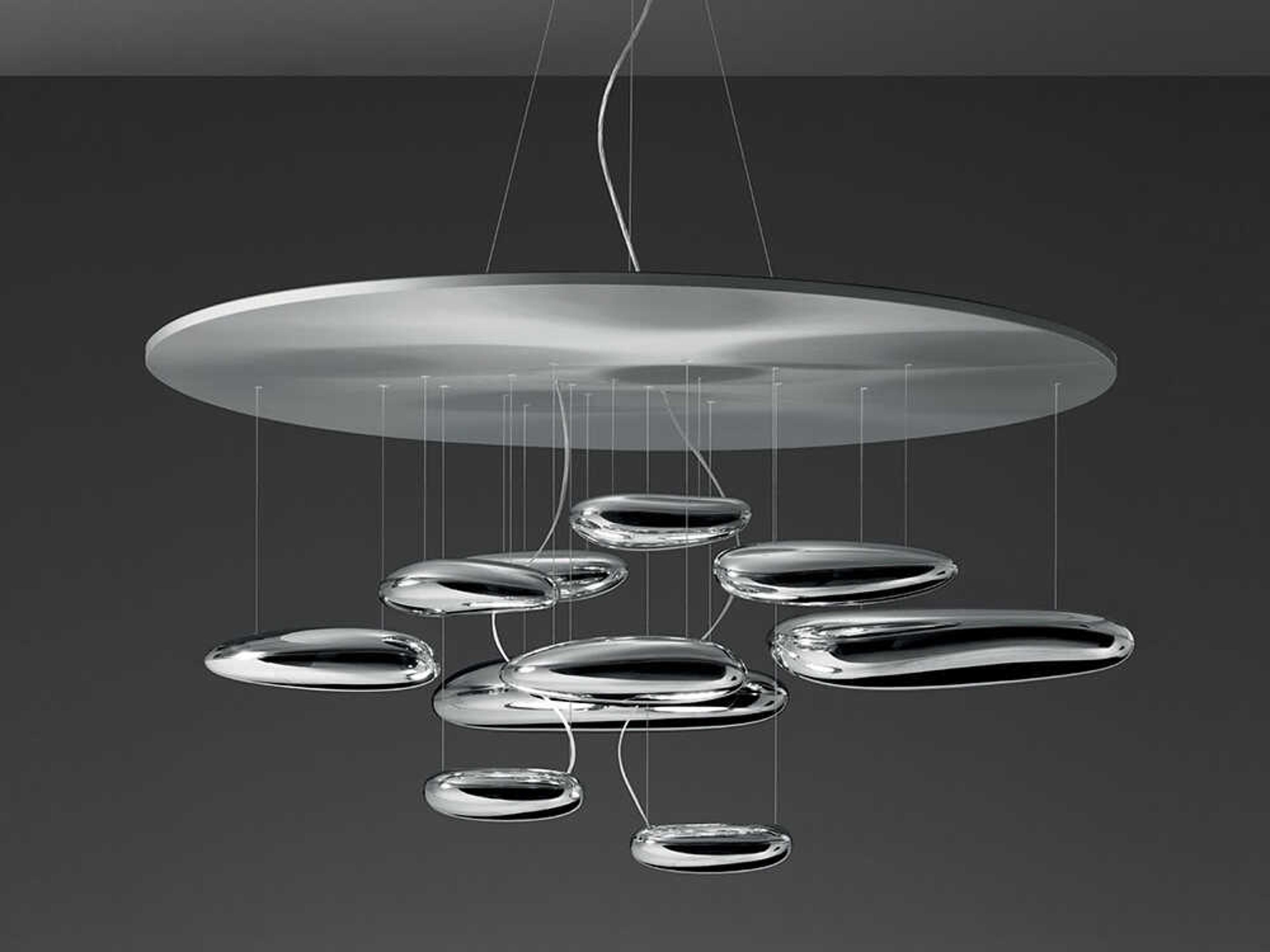 Artemide Mercury Polished Aluminum Stainless Steel Pendant