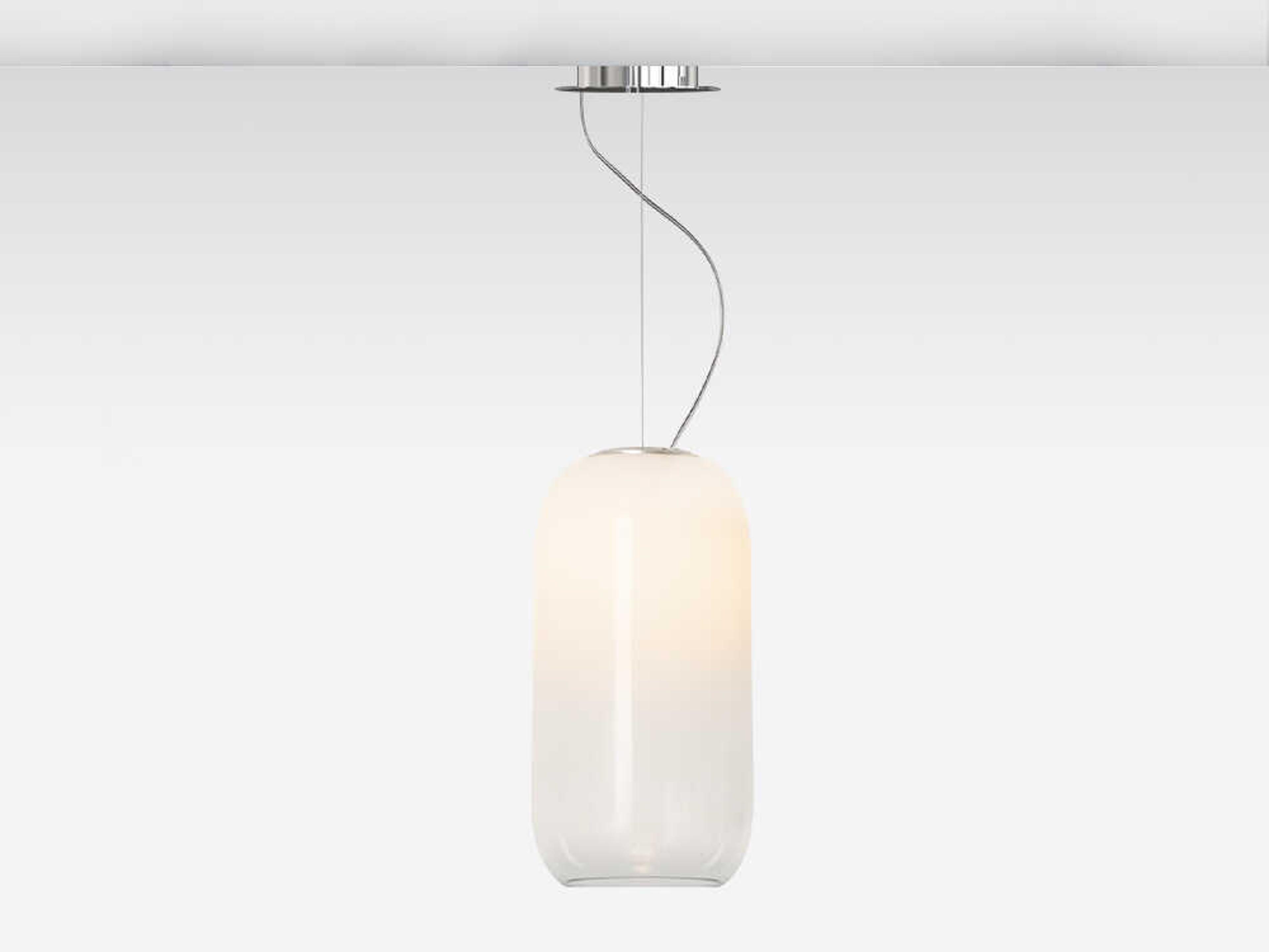 Artemide Gople White Chrome Cylinder Mini Pendant