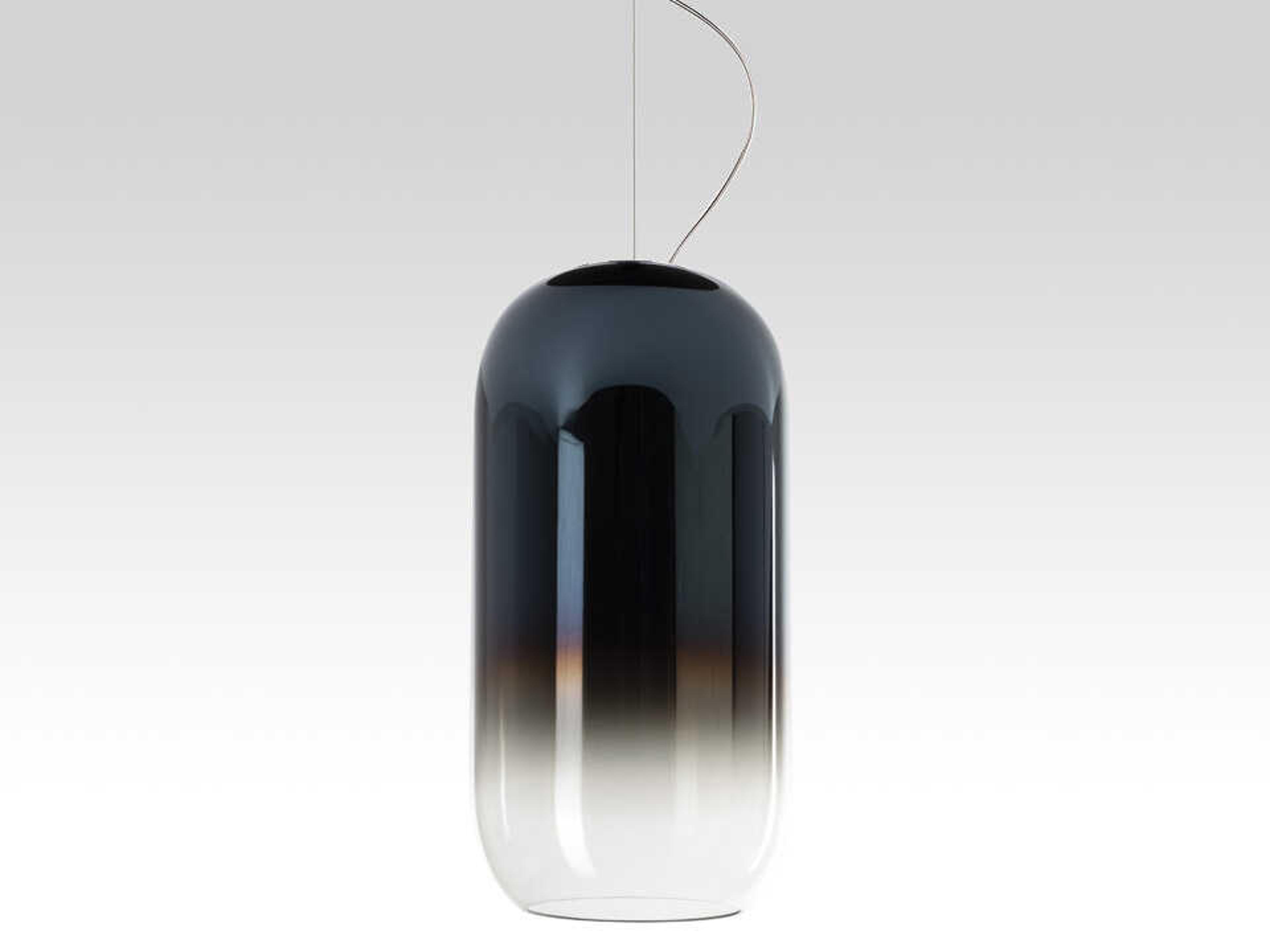 Artemide Gople Blue Black Cylinder Mini Pendant