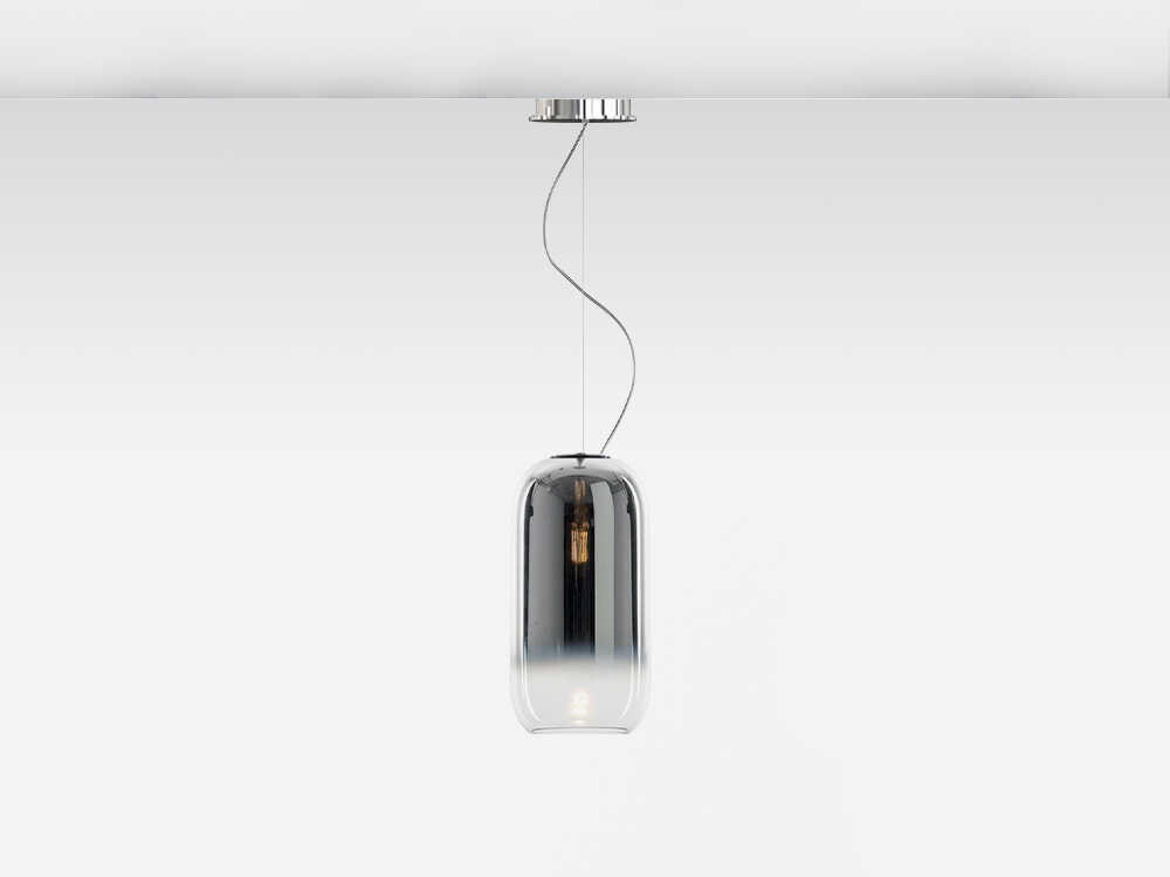 Artemide Gople Mini Mini Silver Chrome Cylinder Mini Pendant