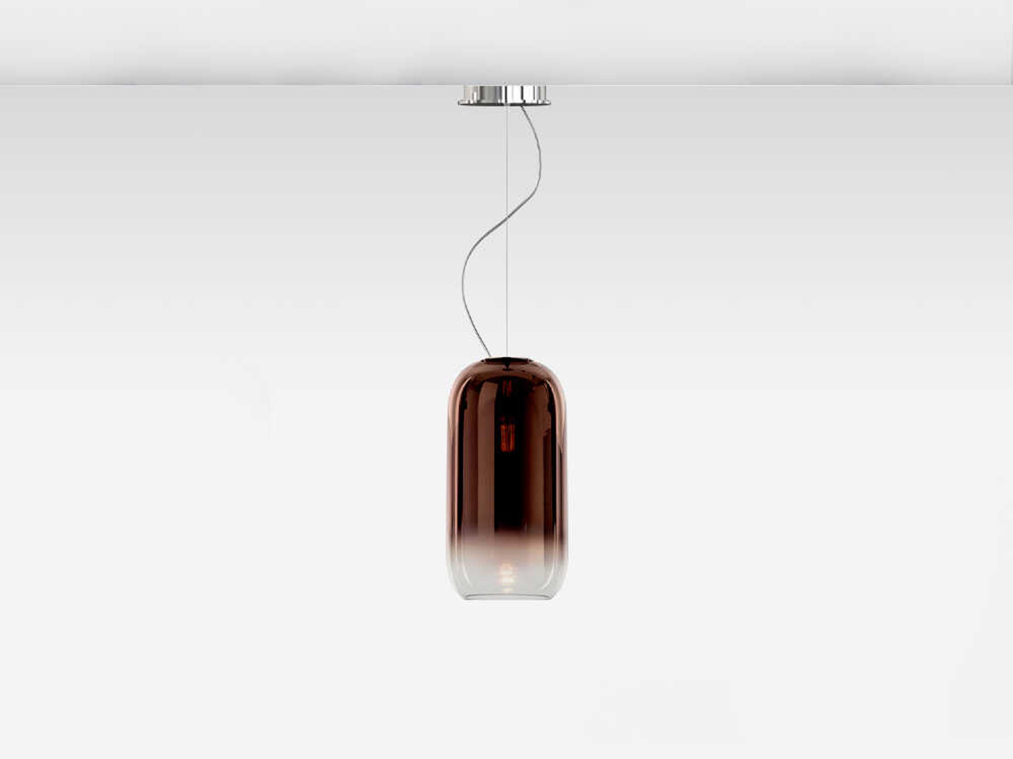 Artemide Gople Mini Copper Chrome Cylinder Mini Pendant
