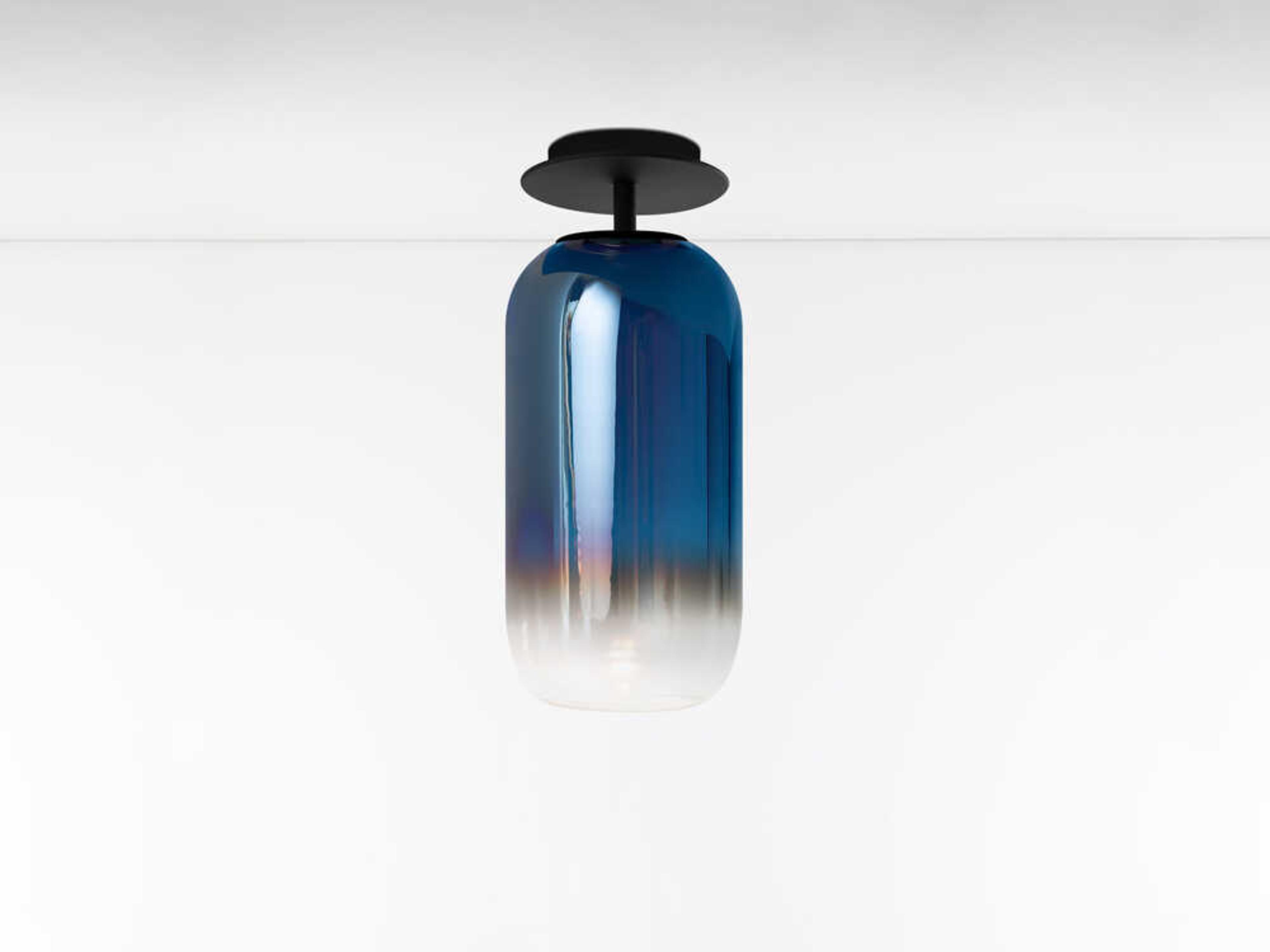 Artemide Gople Classic Black Cylinder Semi Flush Mount