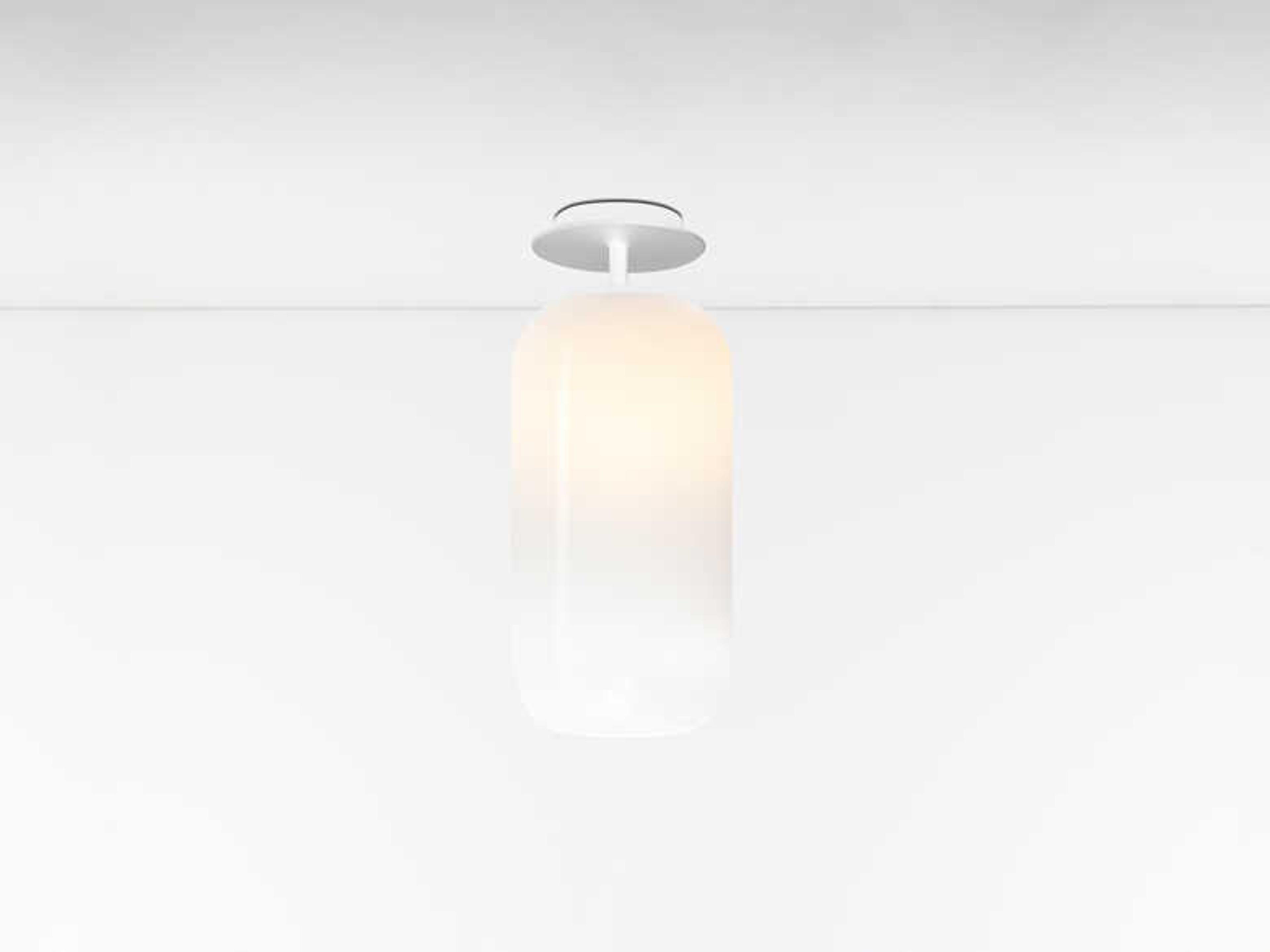 Artemide Gople Mini White Cylinder Semi Flush Mount