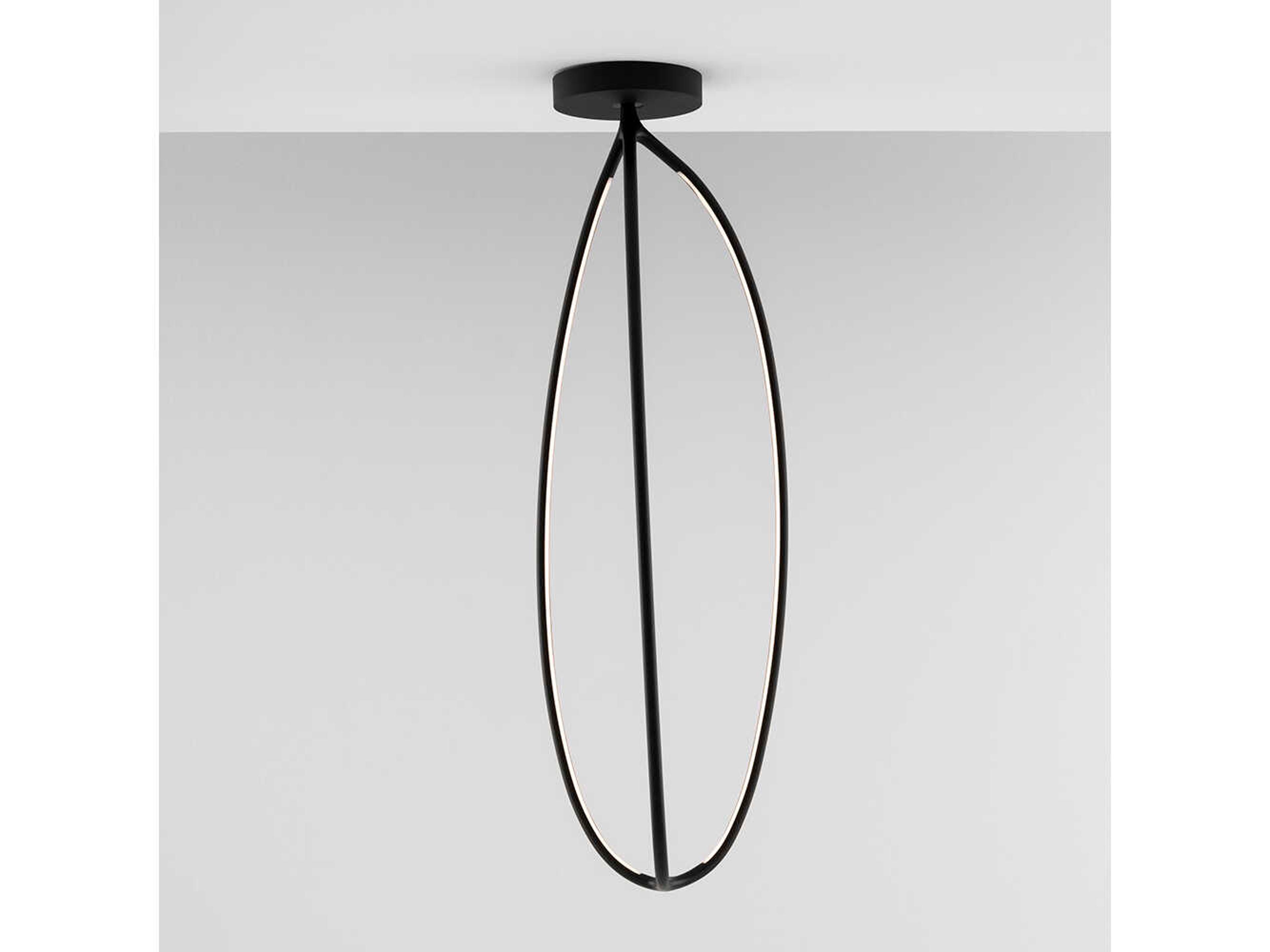 Artemide Arrival Black Geometric Flush Mount