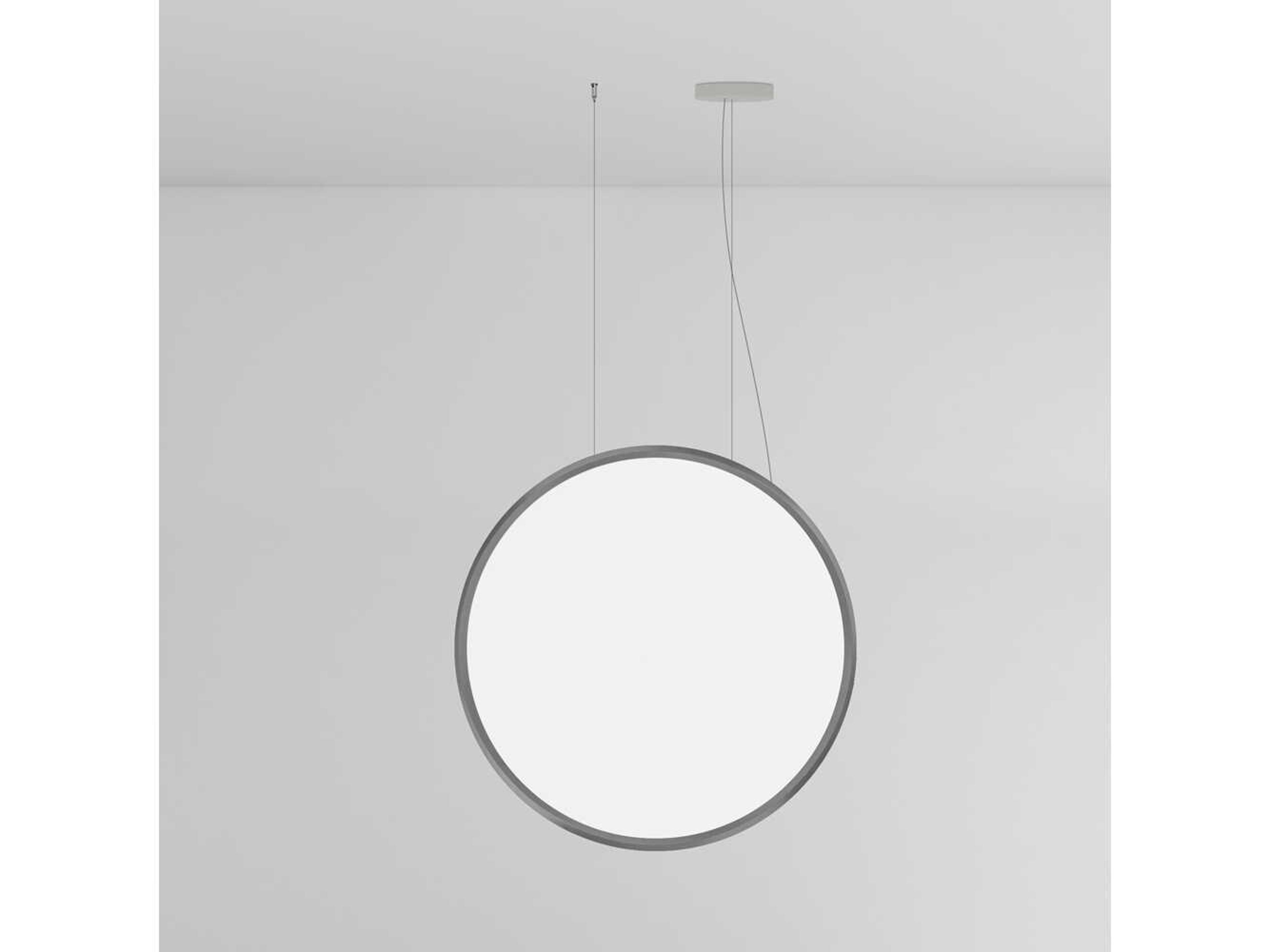 Artemide Discovery Vertical Brushed Anodized Silver Round Pendant