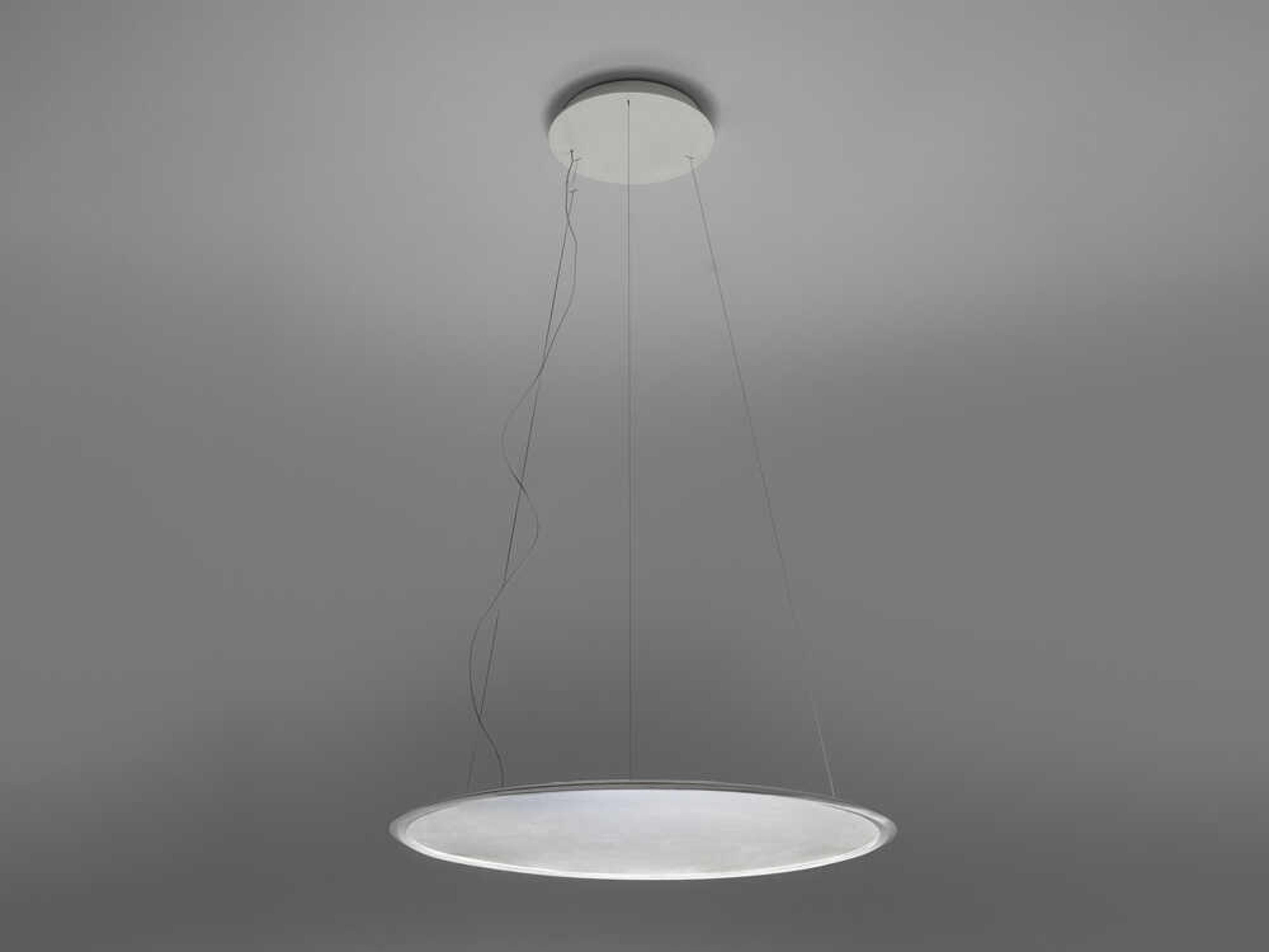 Artemide Discovery Horizontal Brushed Anodized Silver Round Pendant