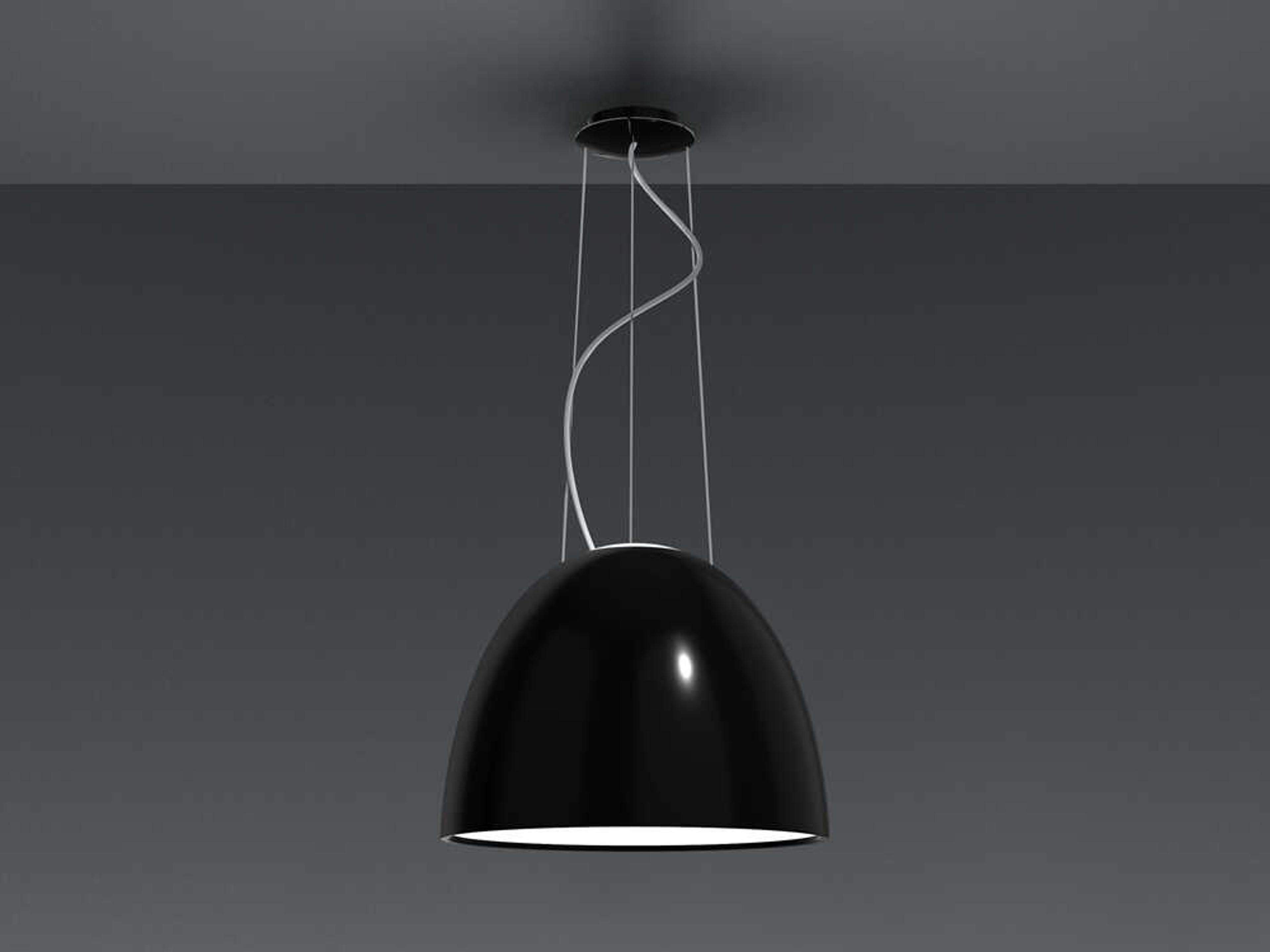 Artemide Nur Gloss Black Dome Pendant