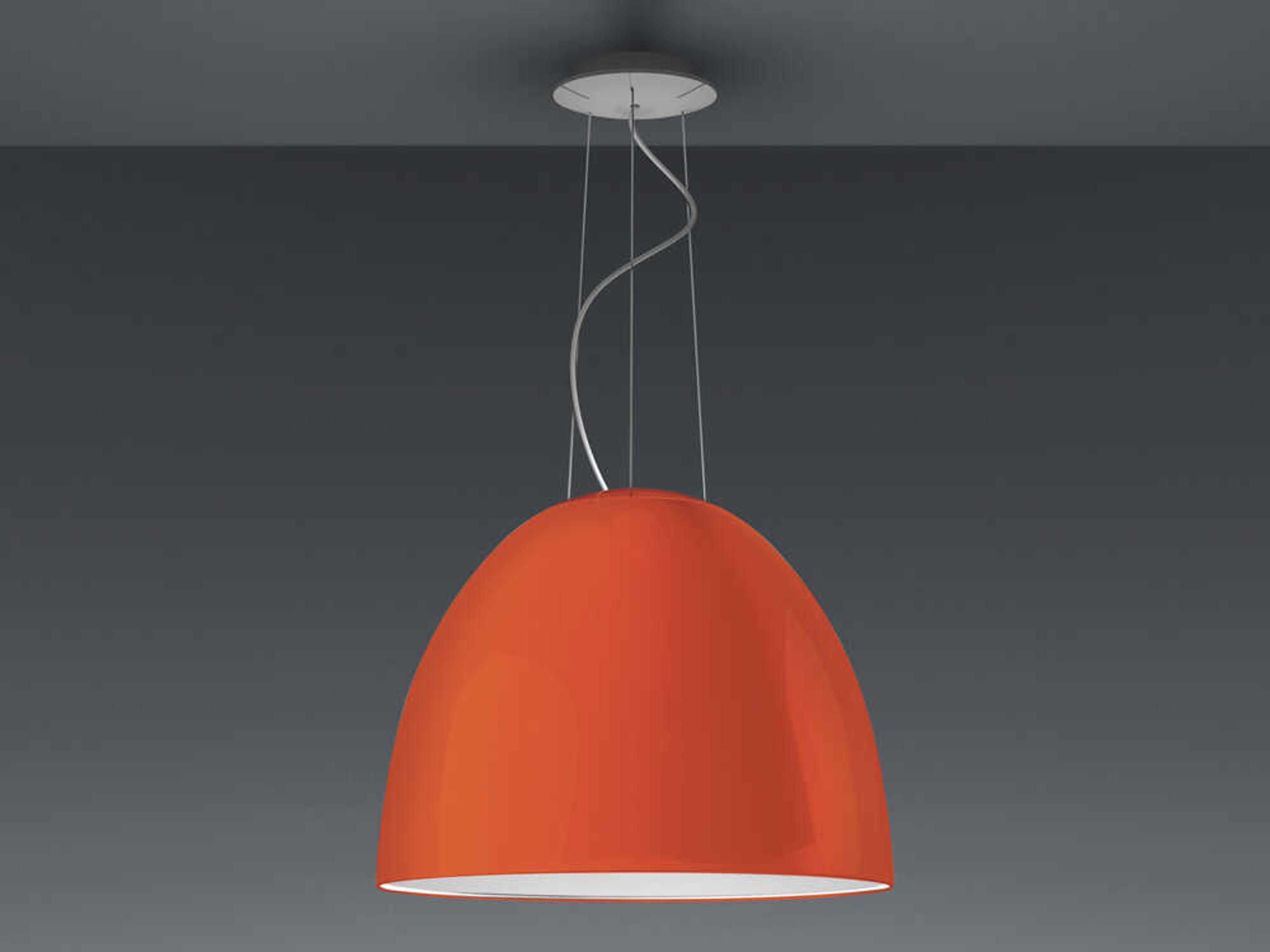 Artemide Nur Gloss Orange Dome Pendant