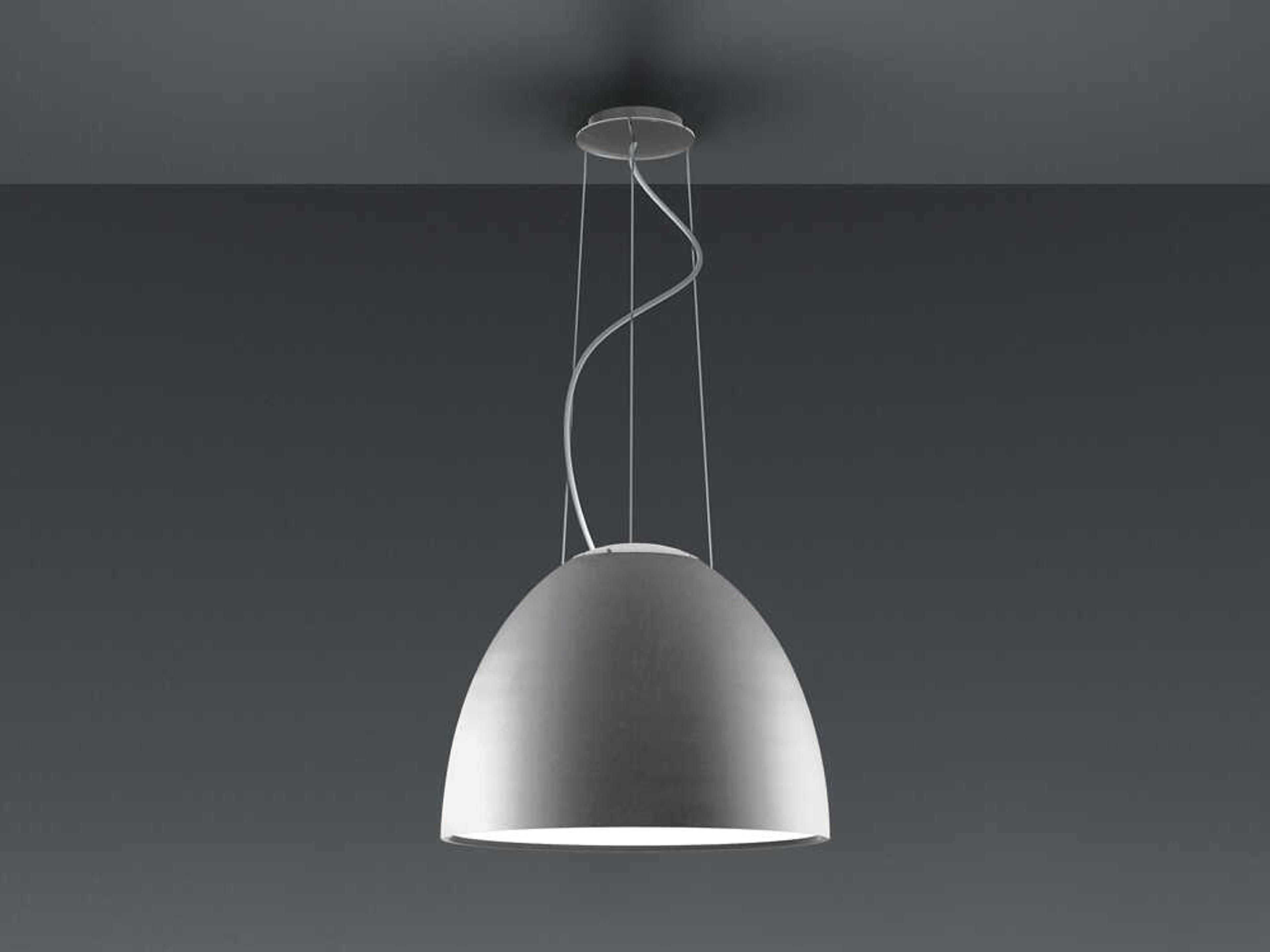 Artemide Nur Aluminum Silver Dome Pendant