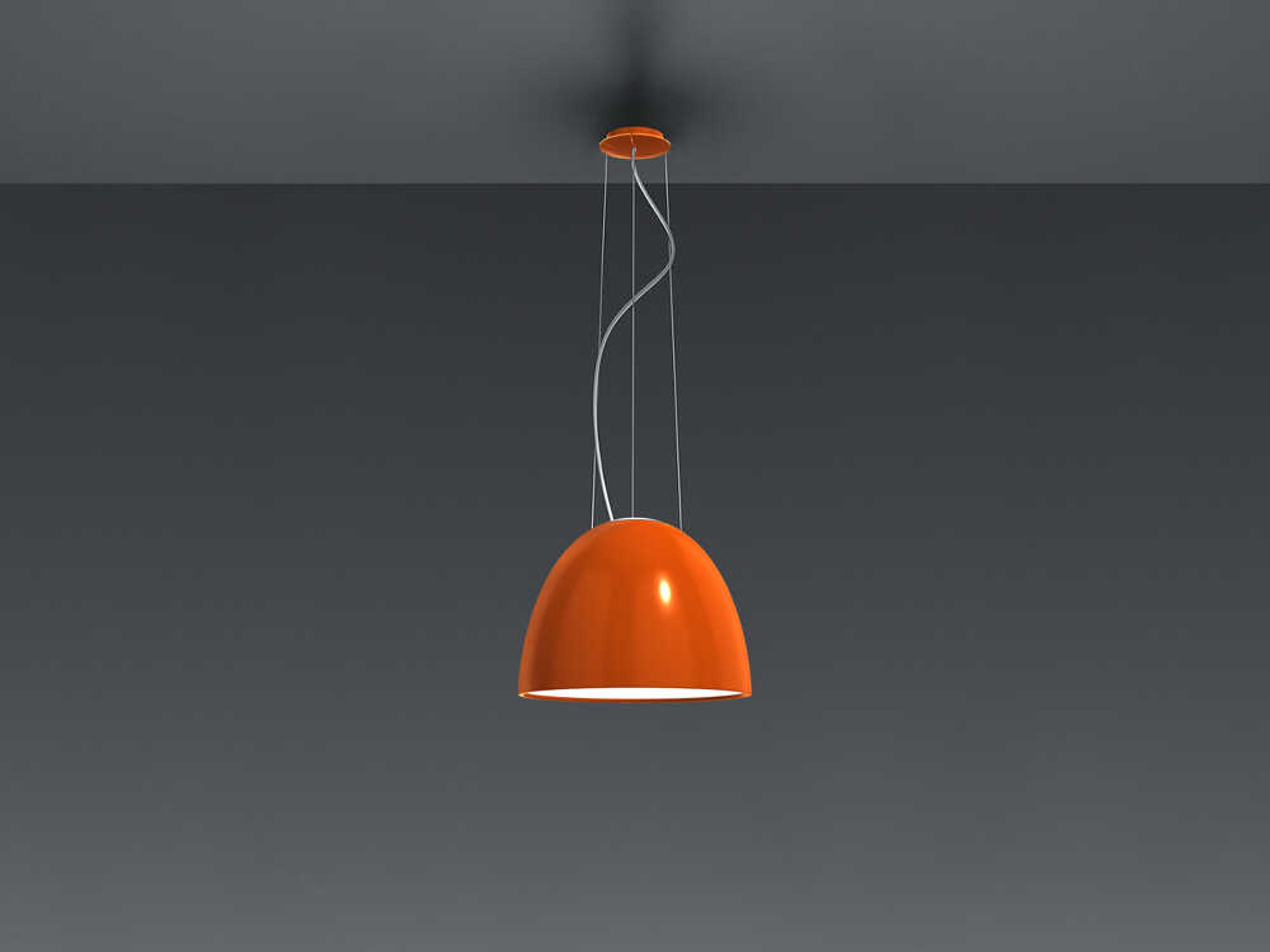 Artemide Nur Gloss Mini Gloss Orange Dome Mini Pendant