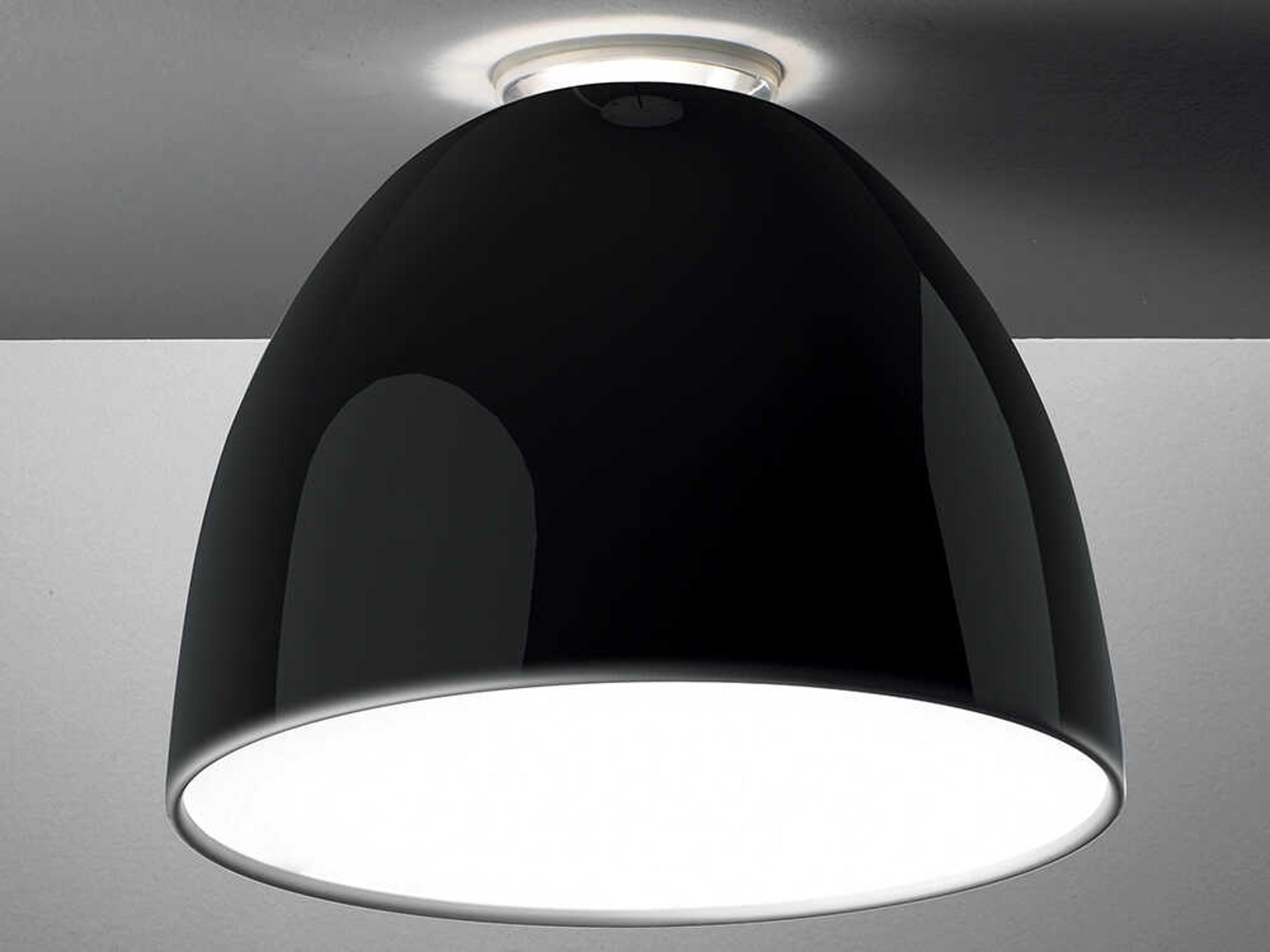 Artemide Nur Gloss Black Dome Flush Mount