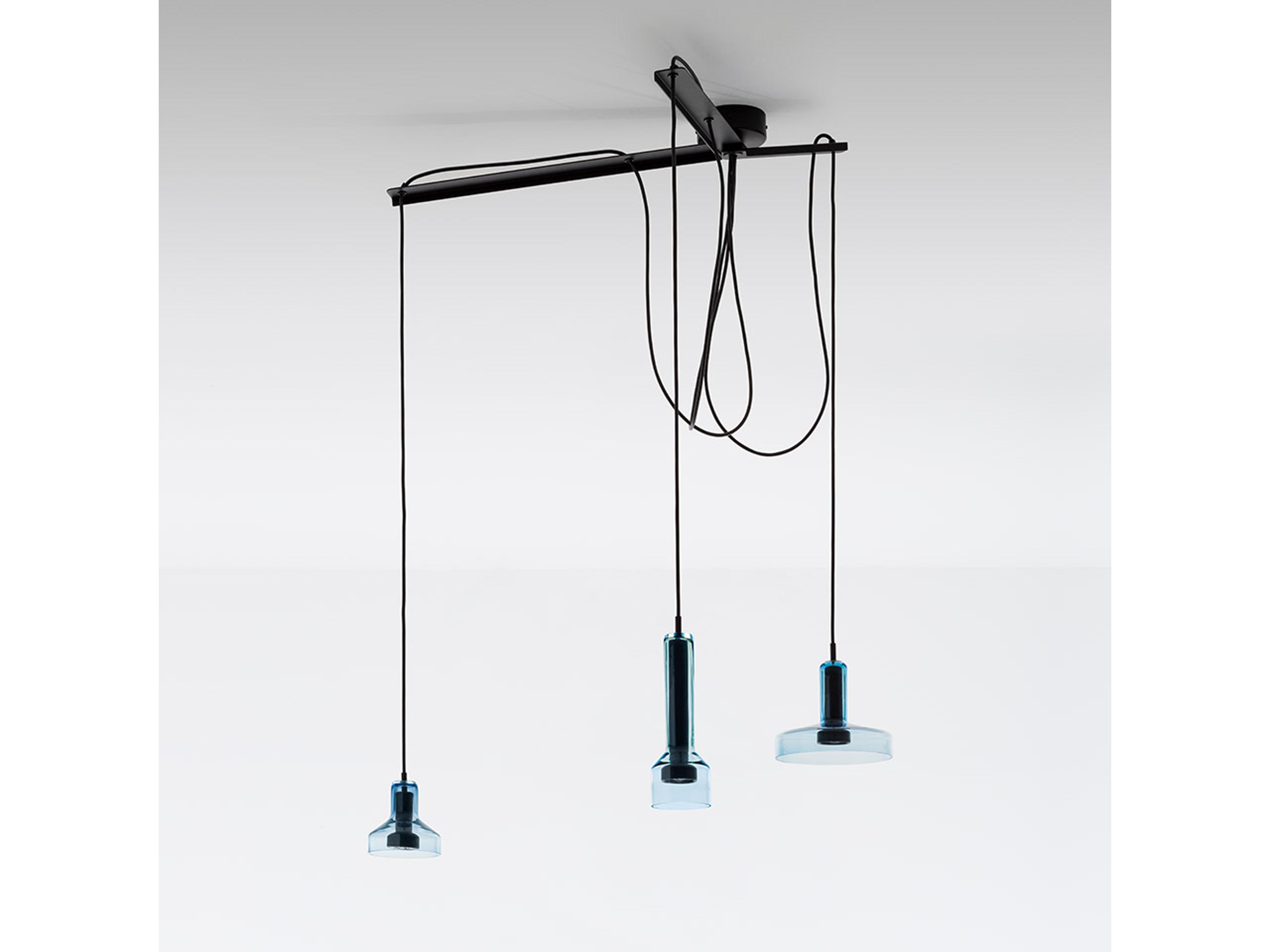 Artemide Stab 3-Light Acqua Clear Blue Island Pendant