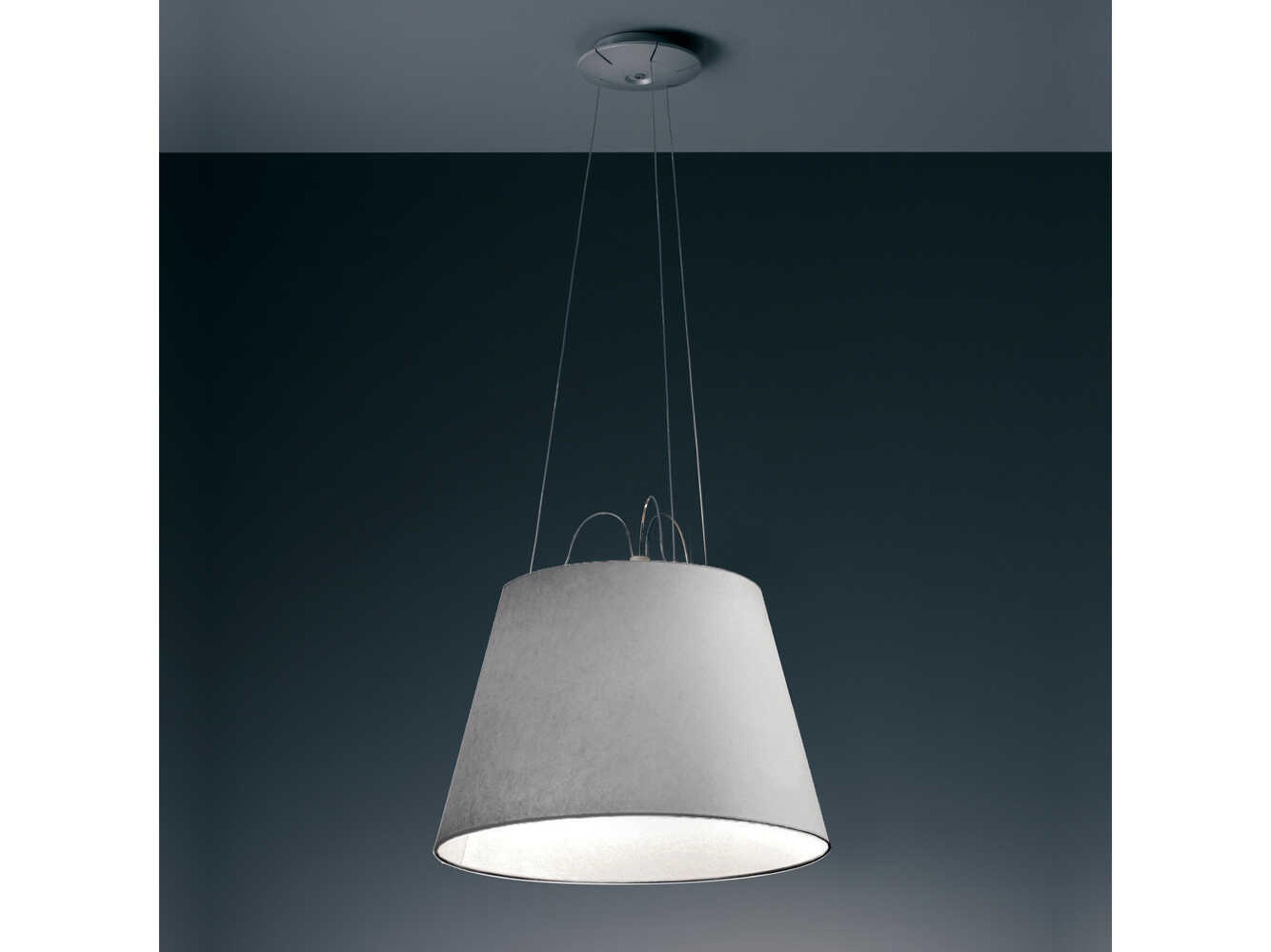 Artemide Tolomeo Mega Silver Fiber Drum Pendant
