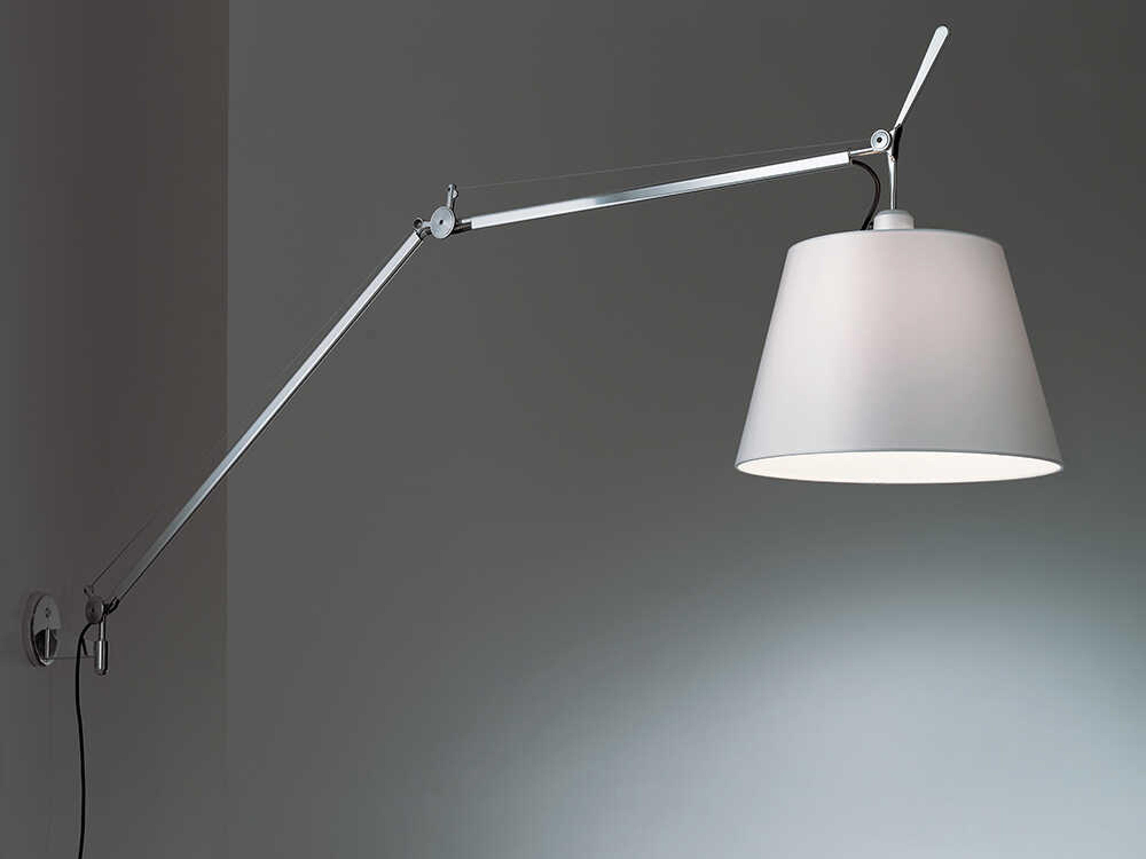Artemide Tolomeo Mega Silver Fiber Swing Wall Sconce