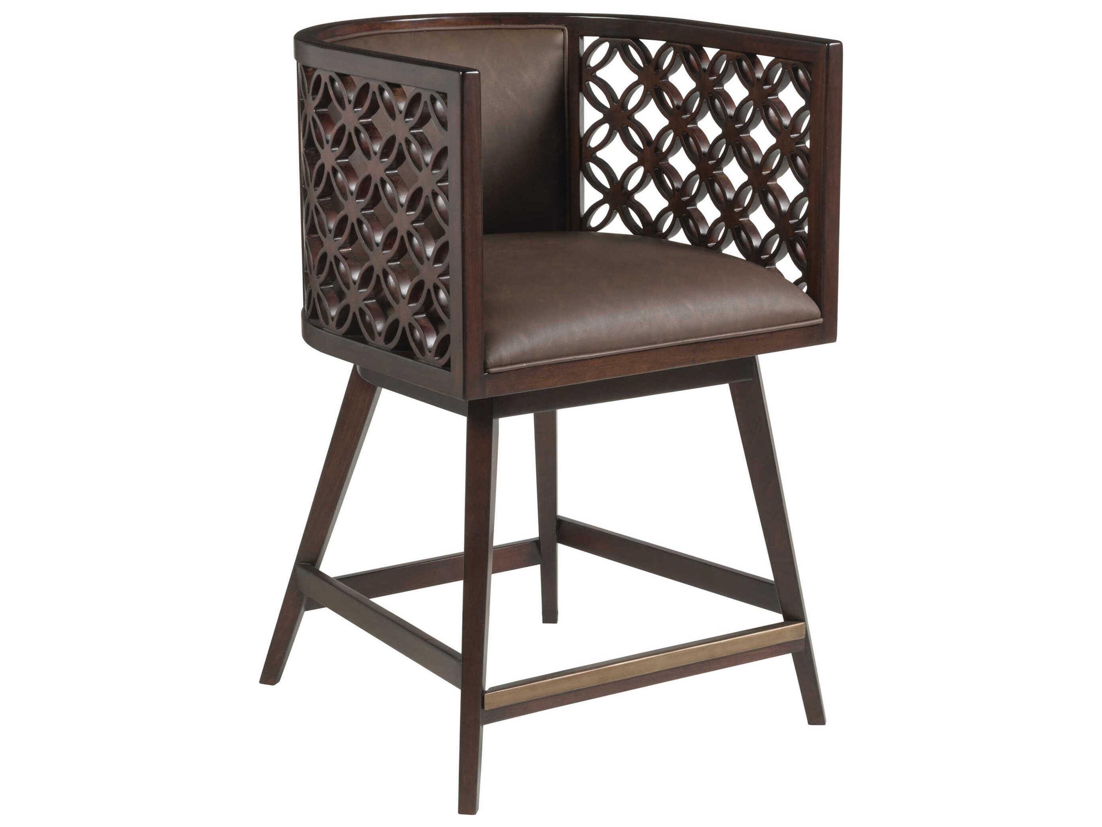 Artistica Vivace Dark Faux Leather Swivel Counter Stool