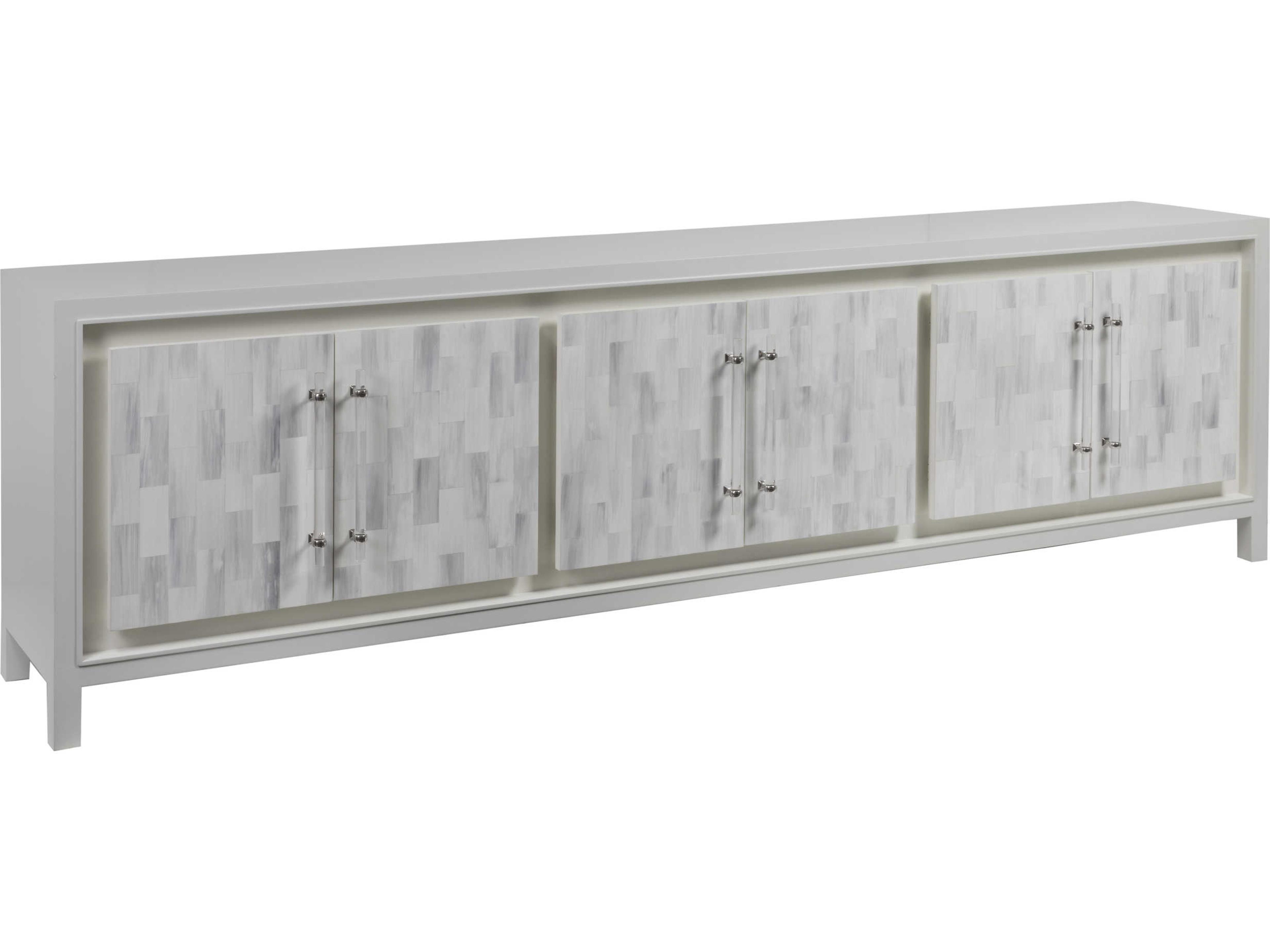 Artistica Signature Designs Elation Long 99" Light Gray White Bone Media Console