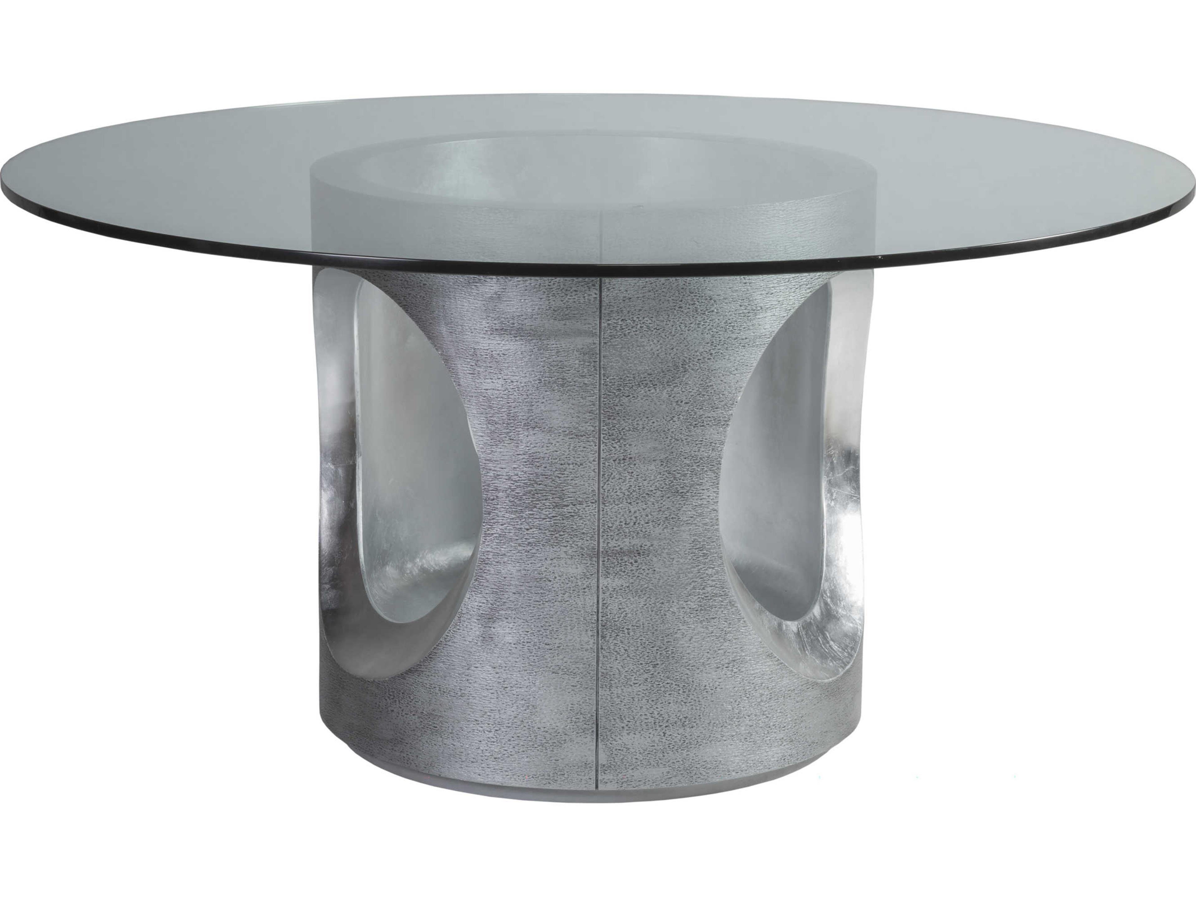 Artistica Signature Designs Circa Round Glass Textured Gray Dining Table