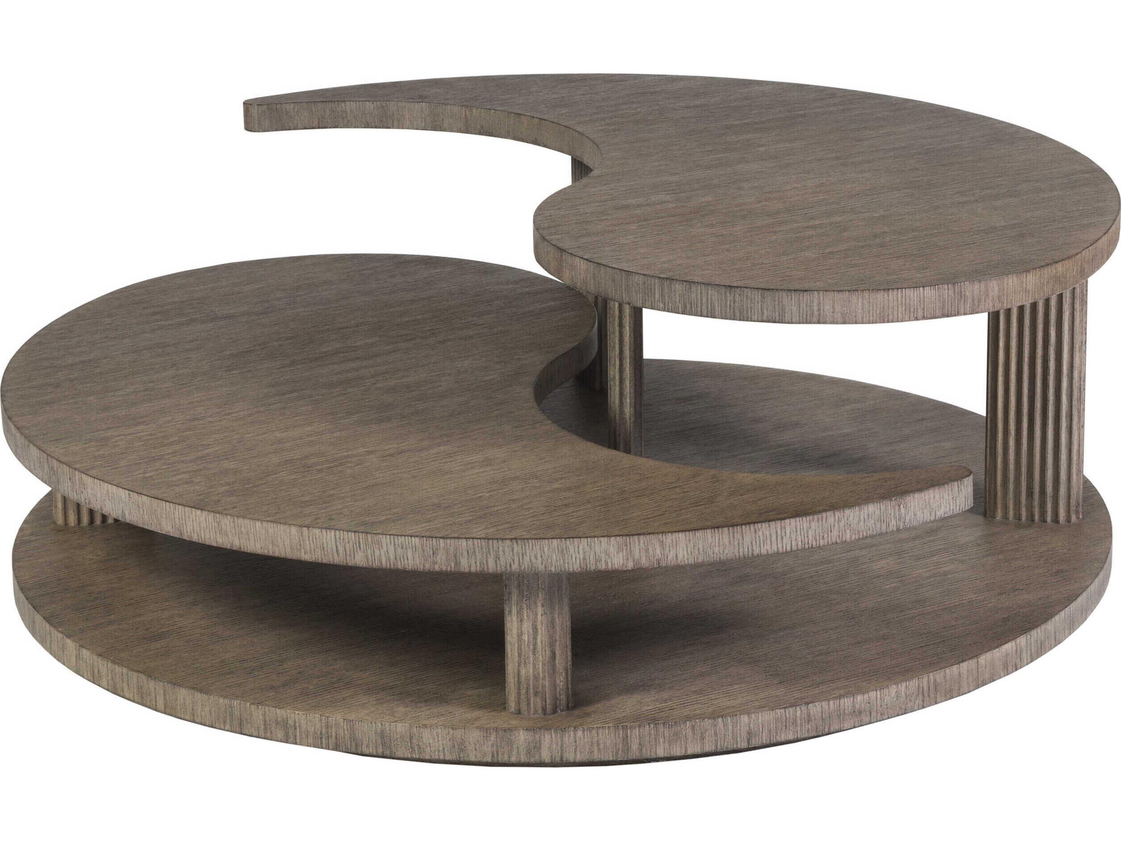 Artistica Signature Designs Yin Yang Round Wood Cappuccino Gray Oak Cocktail Table