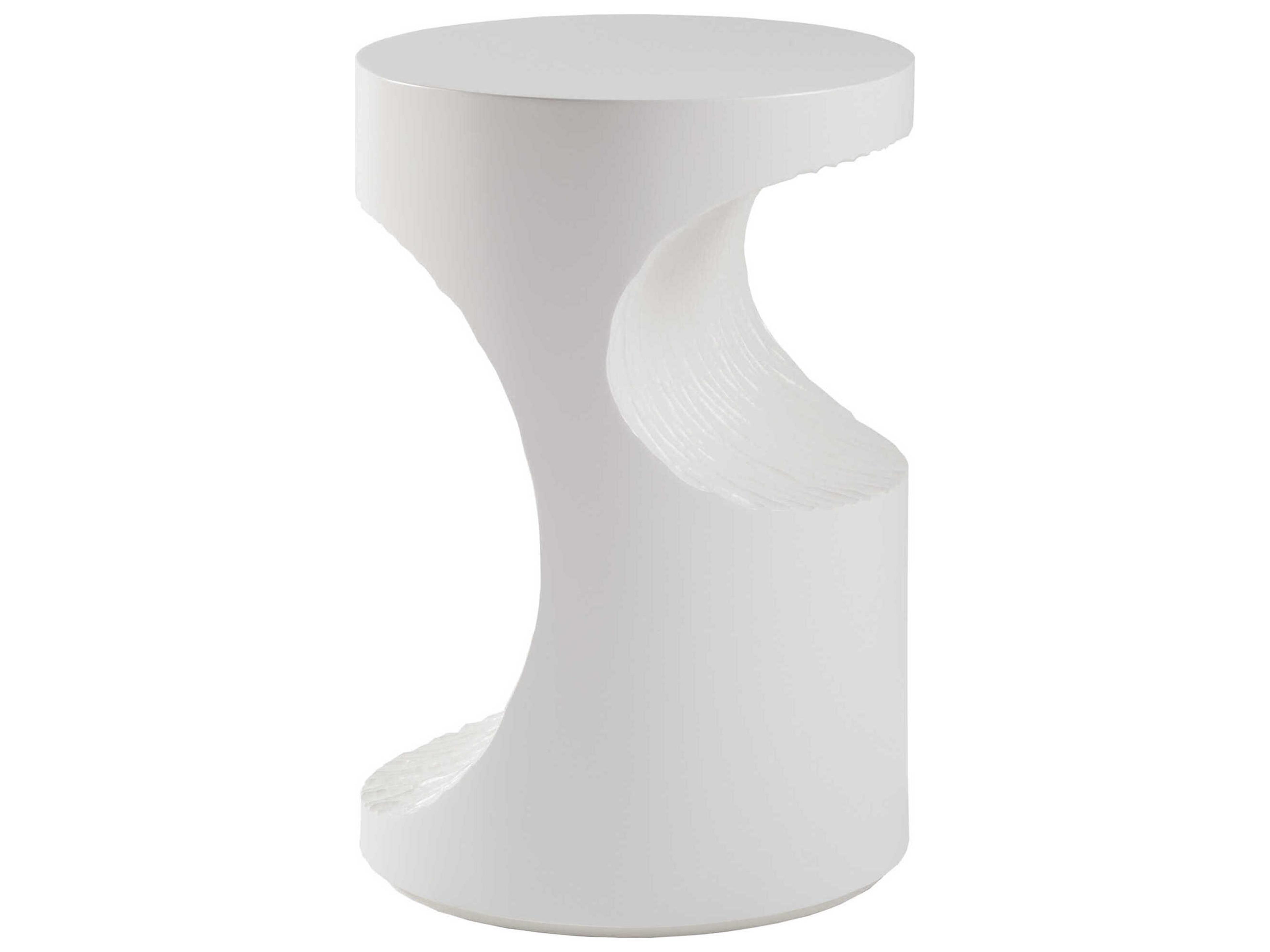 Artistica Mar Monte Round Resin Ivory End Table