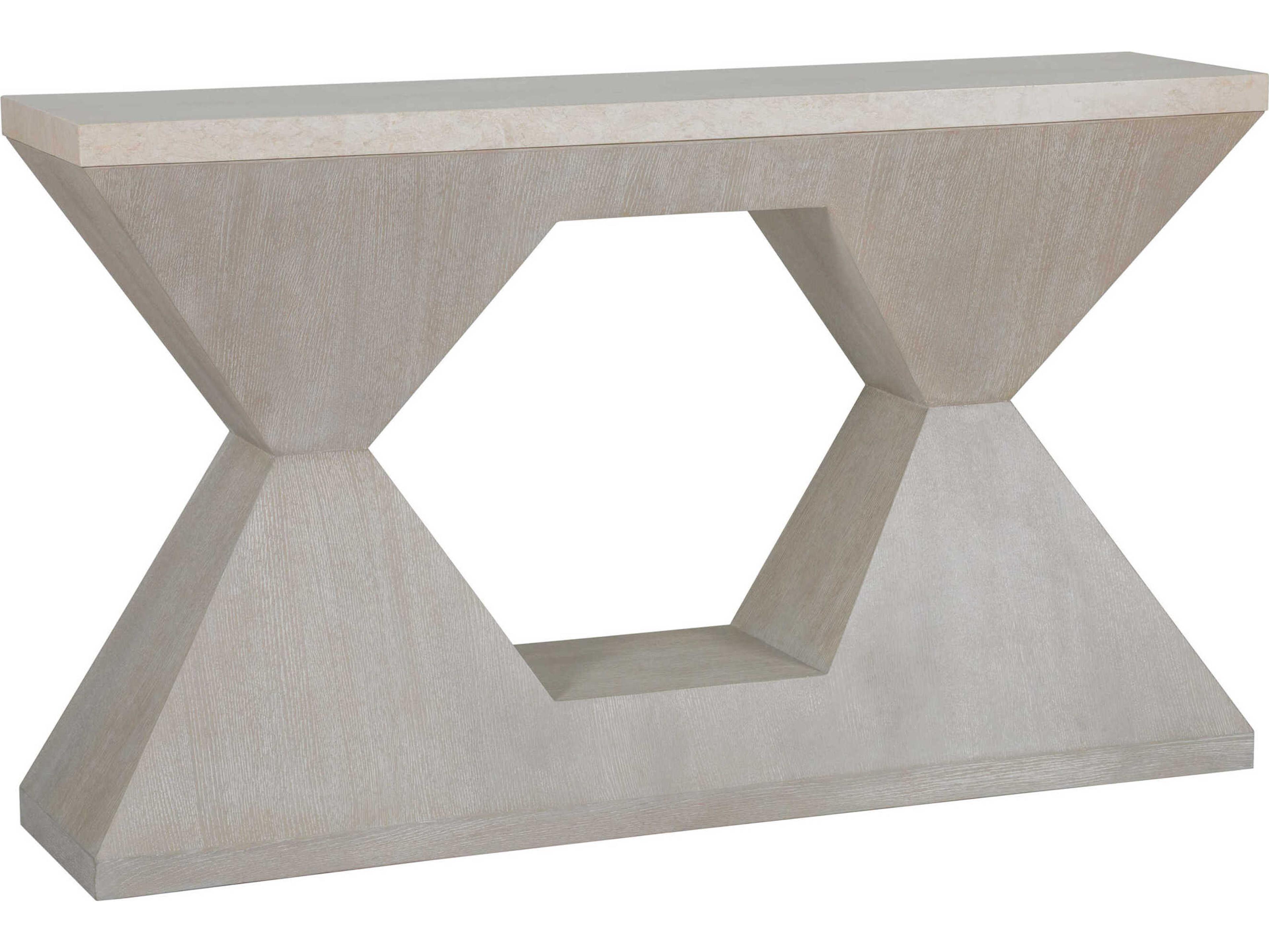 Artistica Mar Monte Rectangular Marble White Oak Console Table