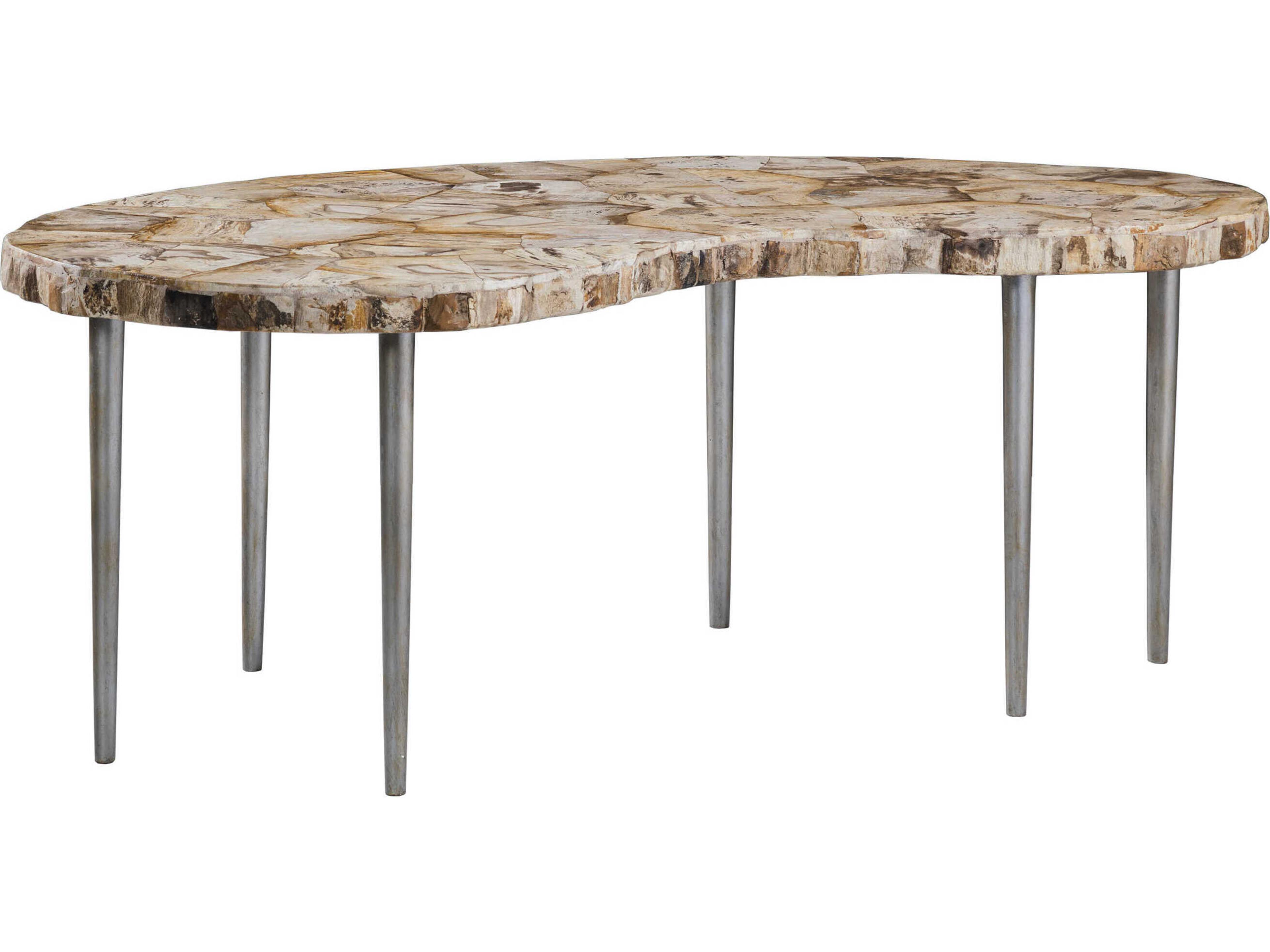 Artistica Signature Designs Caldera Silver Varied Petrified Wood Cocktail Table