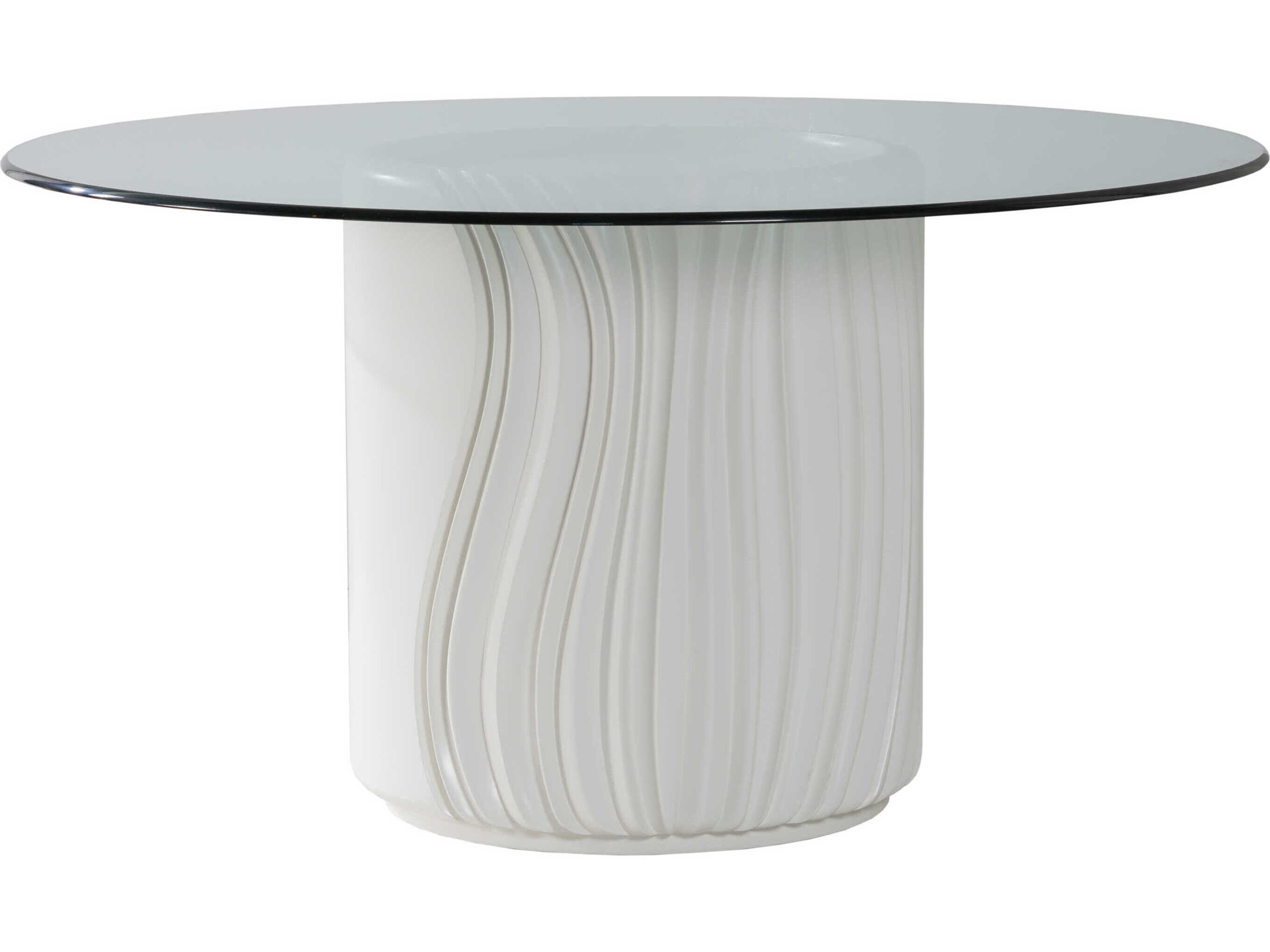 Artistica Signature Designs Volante Round Glass Ivory Dining Table