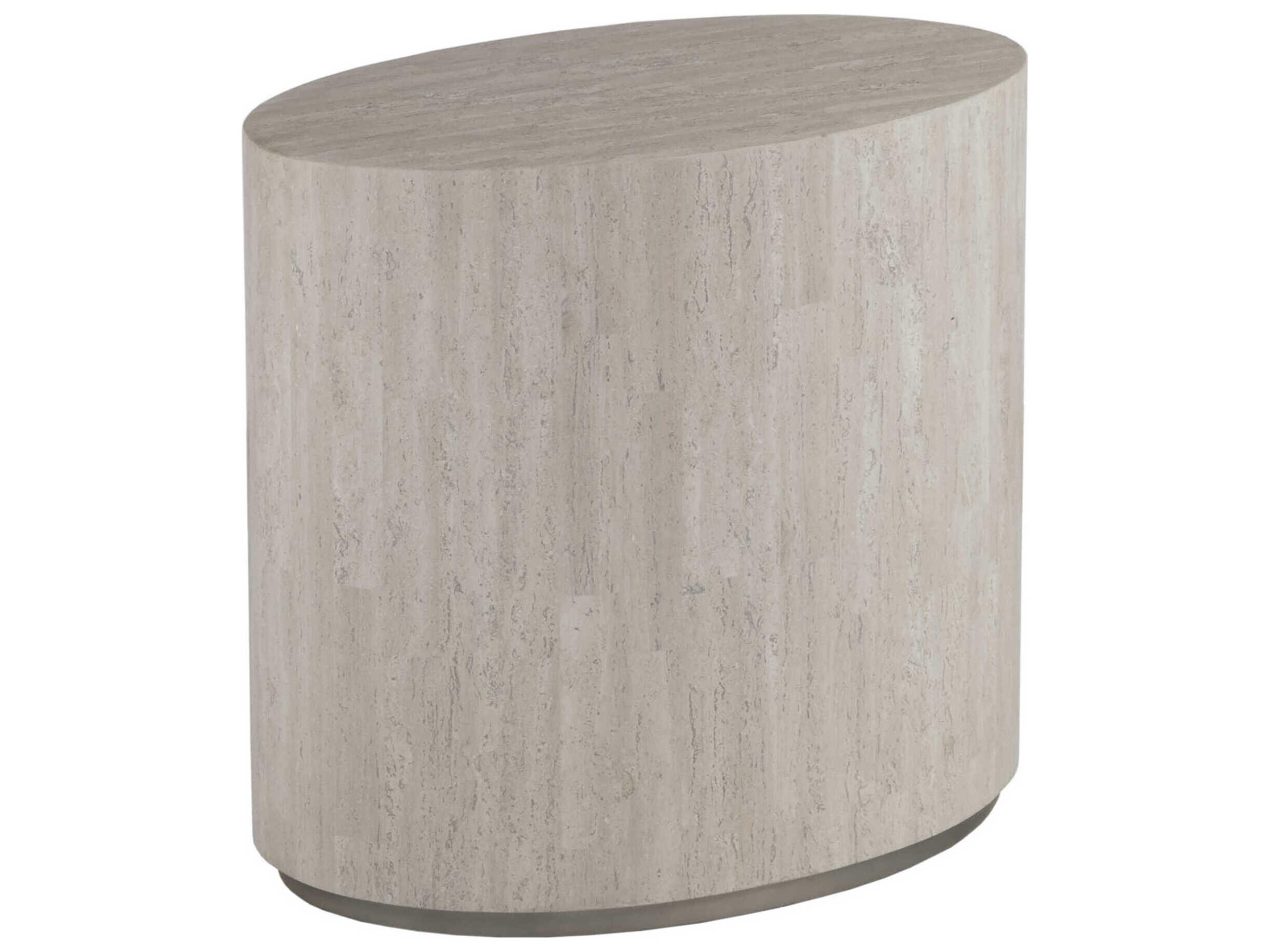 Artistica Cassio Oval Wood Creamy White End Table