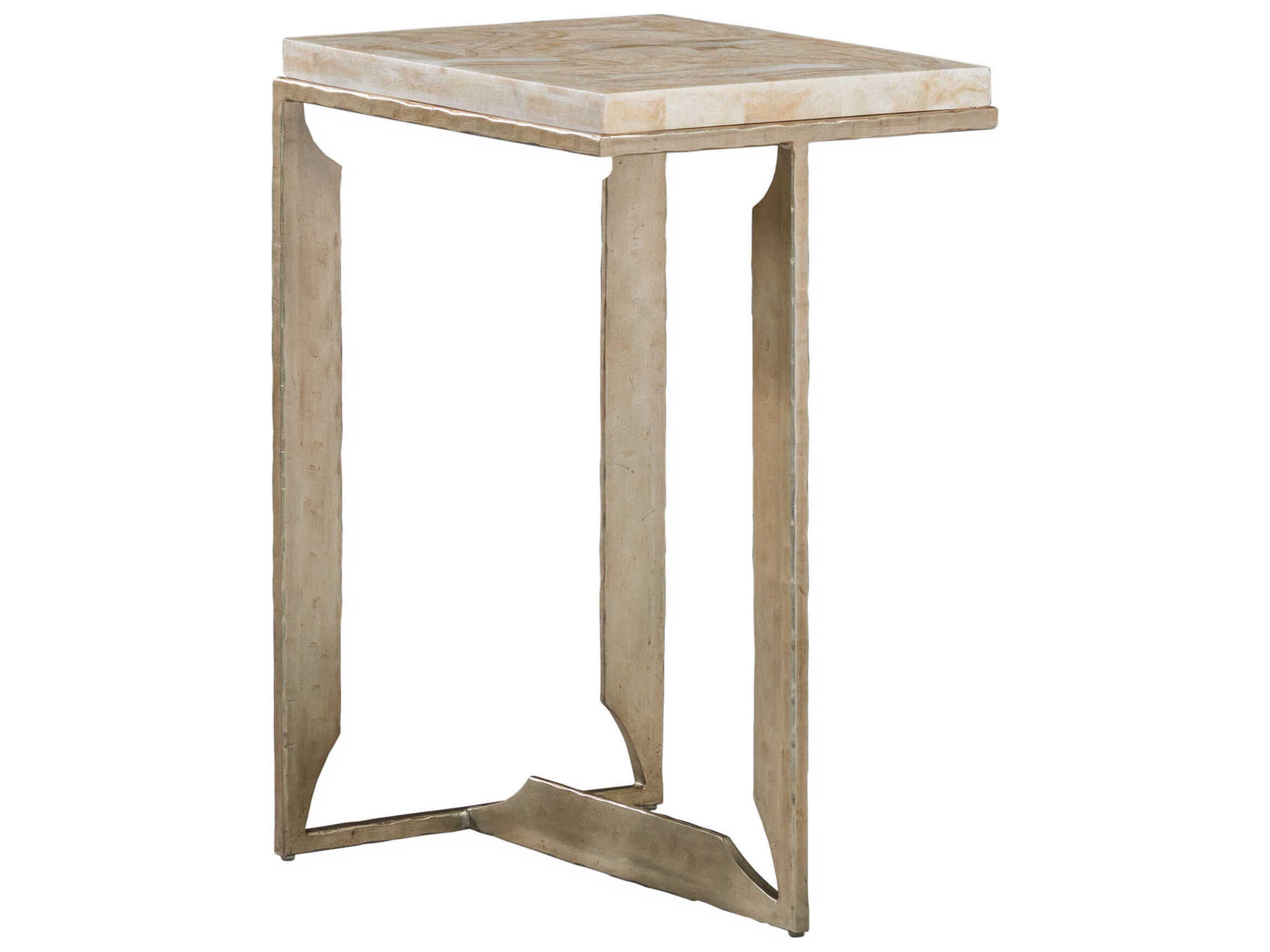 Artistica Signature Designs Woodrow Rectangular Bronze Leaf End Table