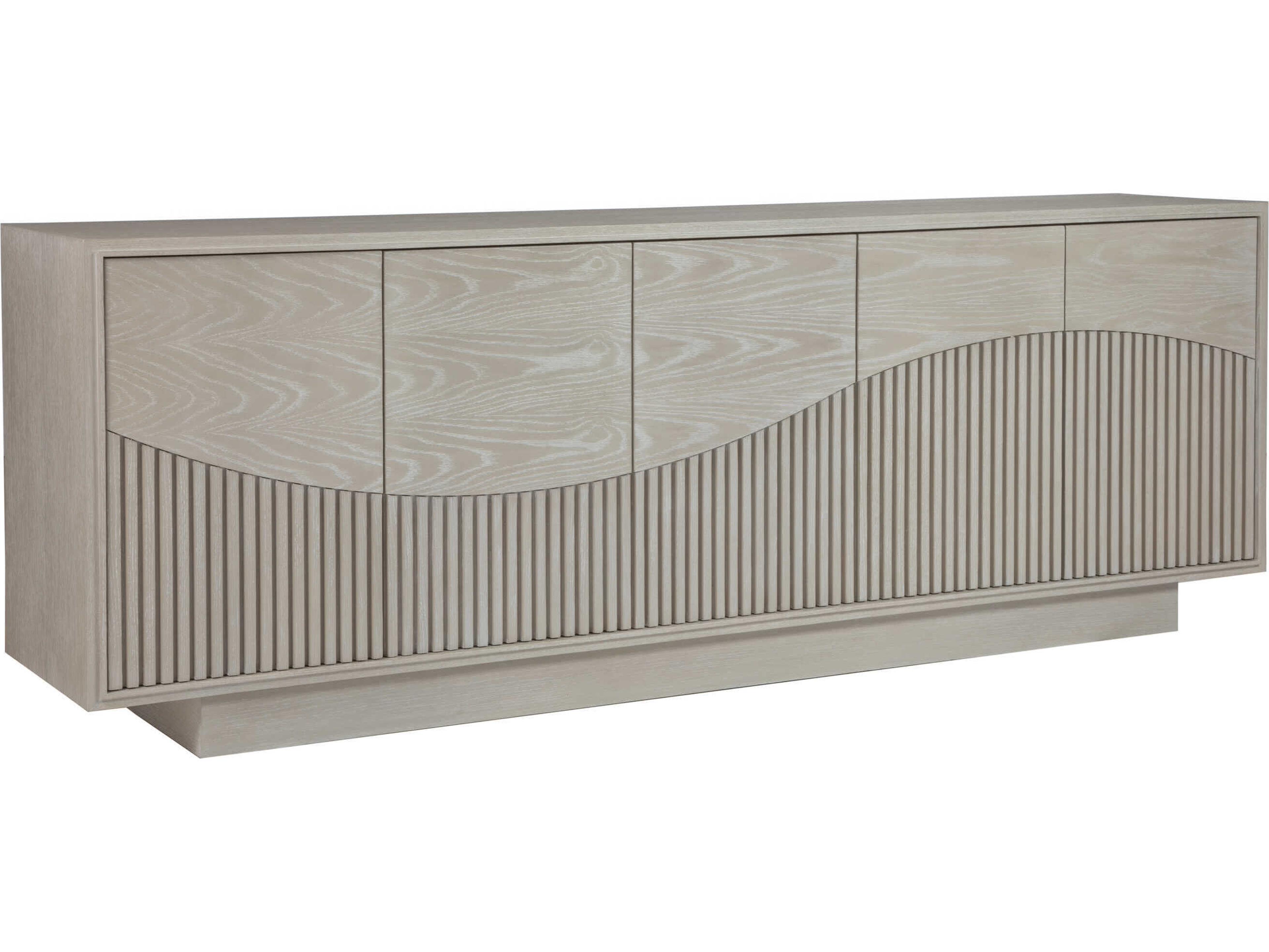 Artistica Signature Designs Daybreak 87" Oak Wood Light Taupe Media Console