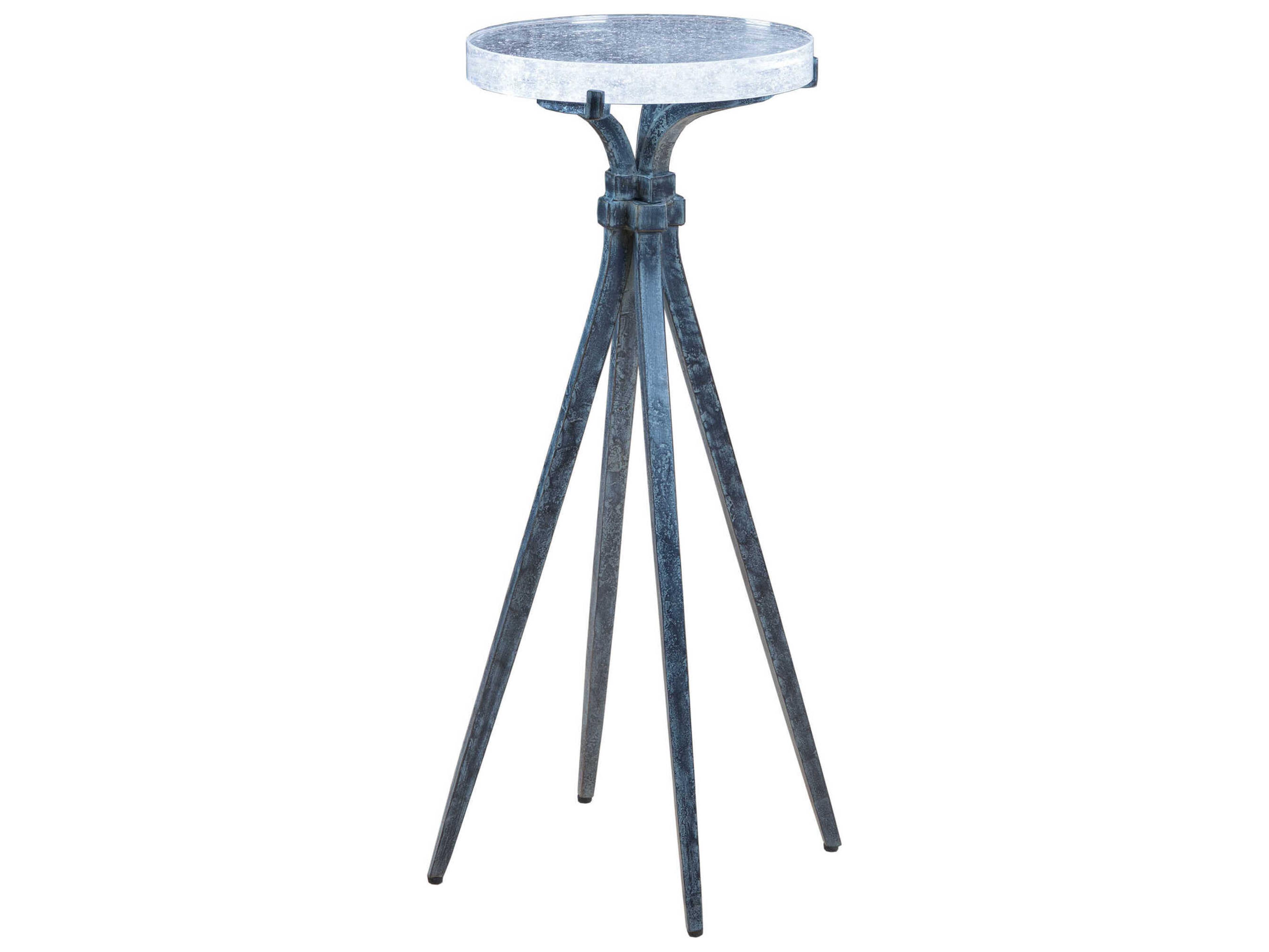 Artistica Signature Designs Luna Round Glass Natural Iron End Table