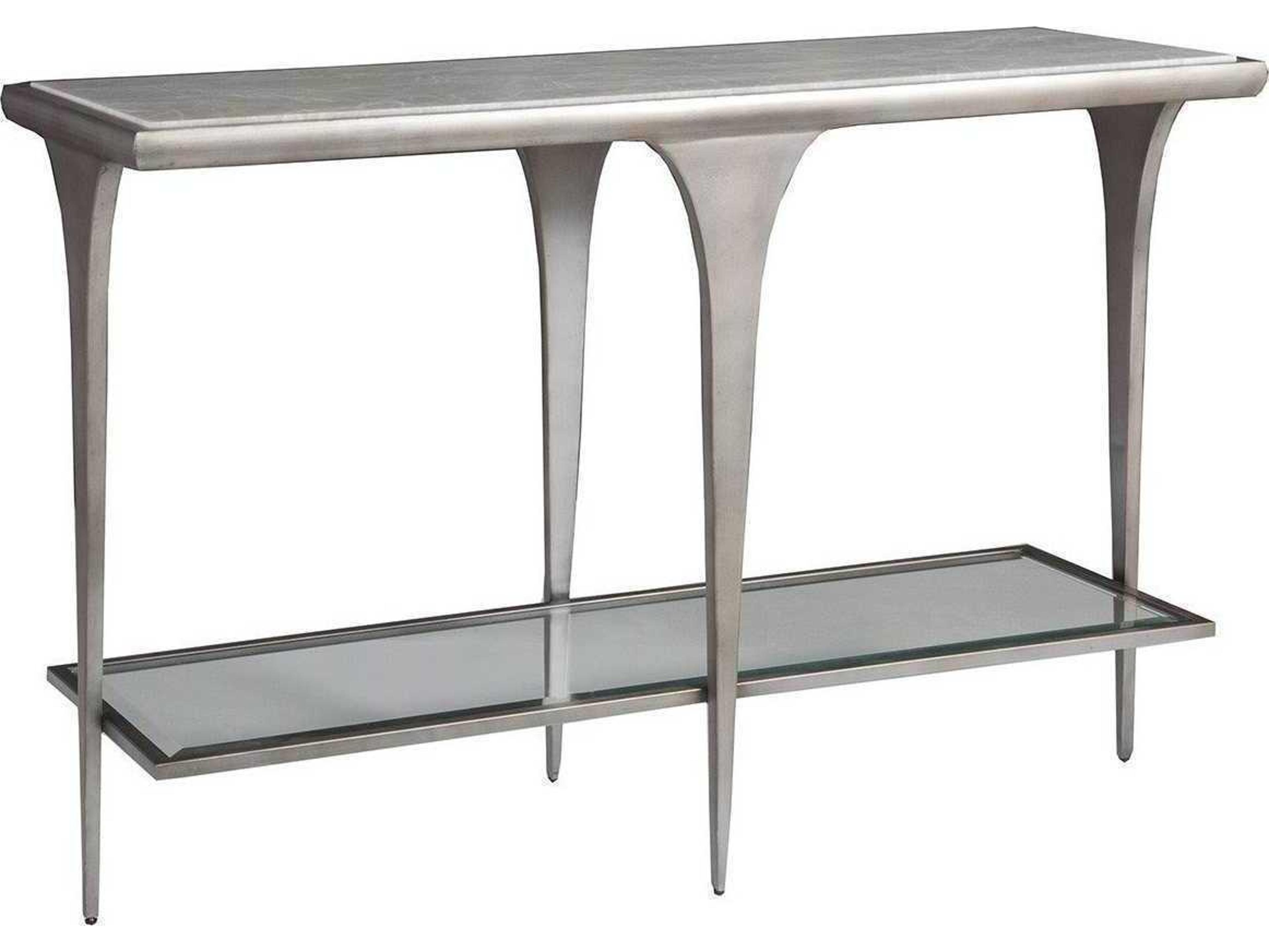Artistica Zephyr Rectangular Stone White Console Table