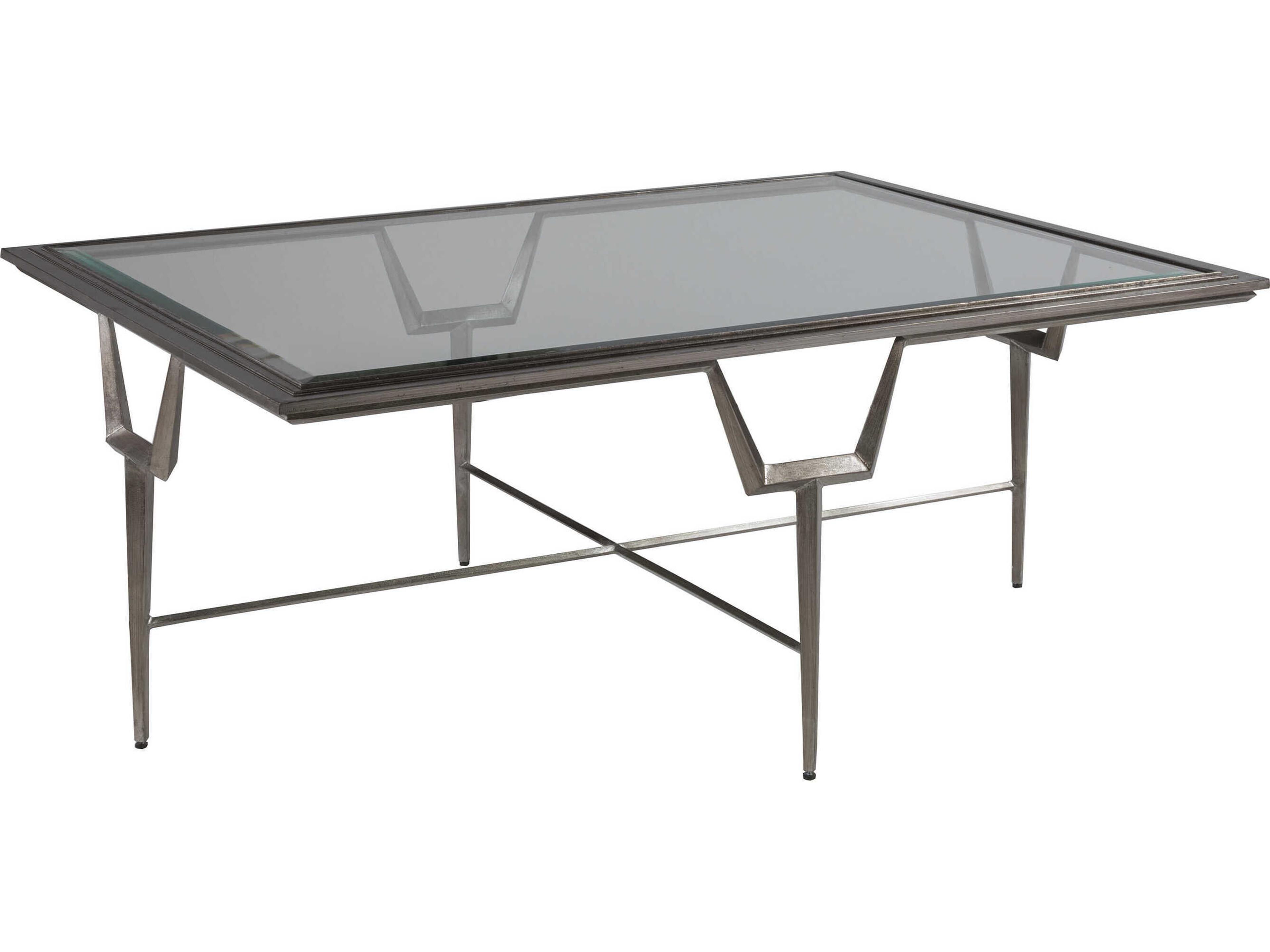 Artistica Voila Rectangular Glass Silver Leaf Coffee Table