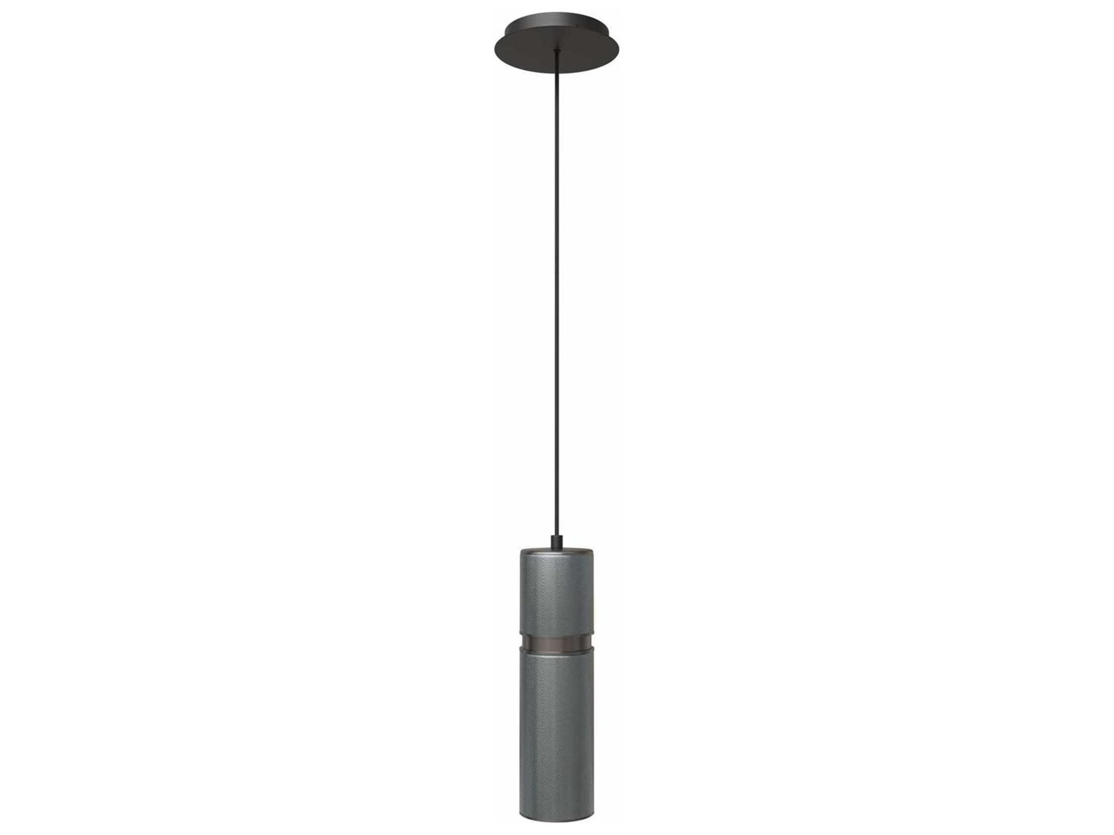 Avenue Lighting Cicada 1-Light Knurled Dark Grey Pewter Cylinder Mini Pendant