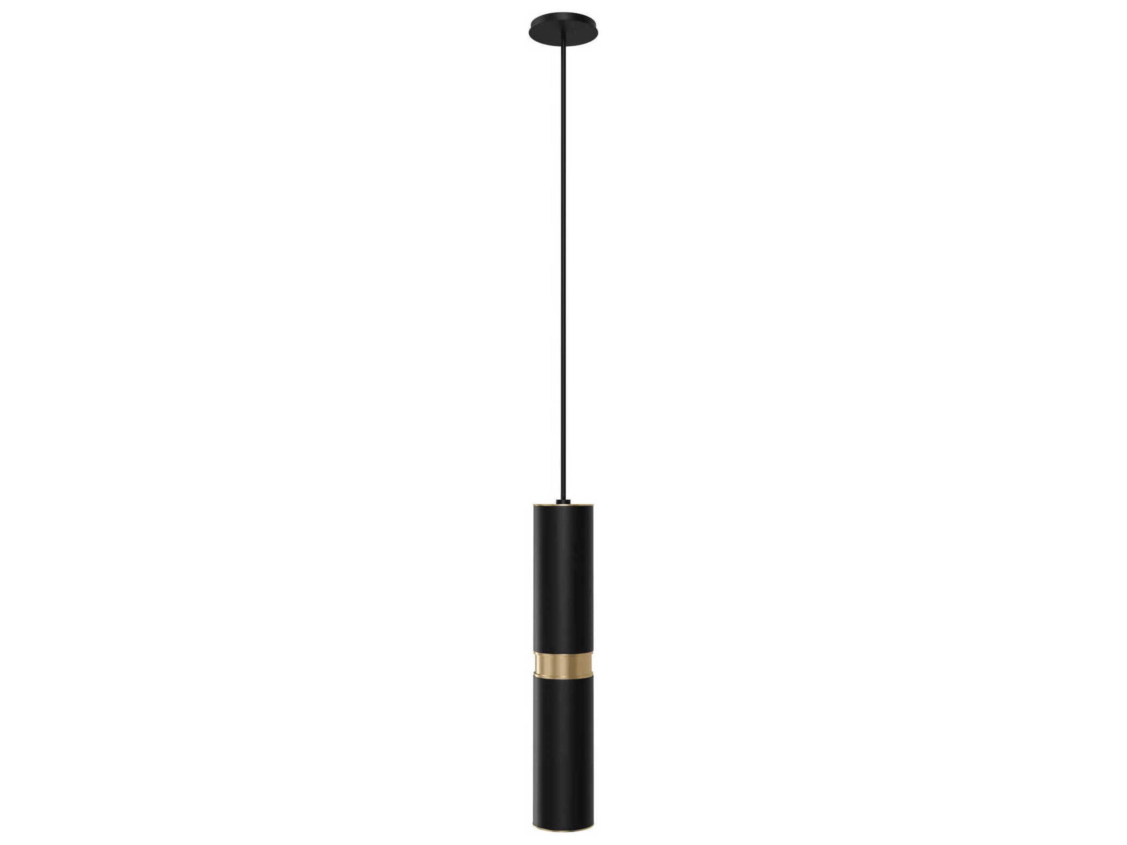 Avenue Lighting Cicada 1-Light Black Knurled Brass Cylinder Mini Pendant