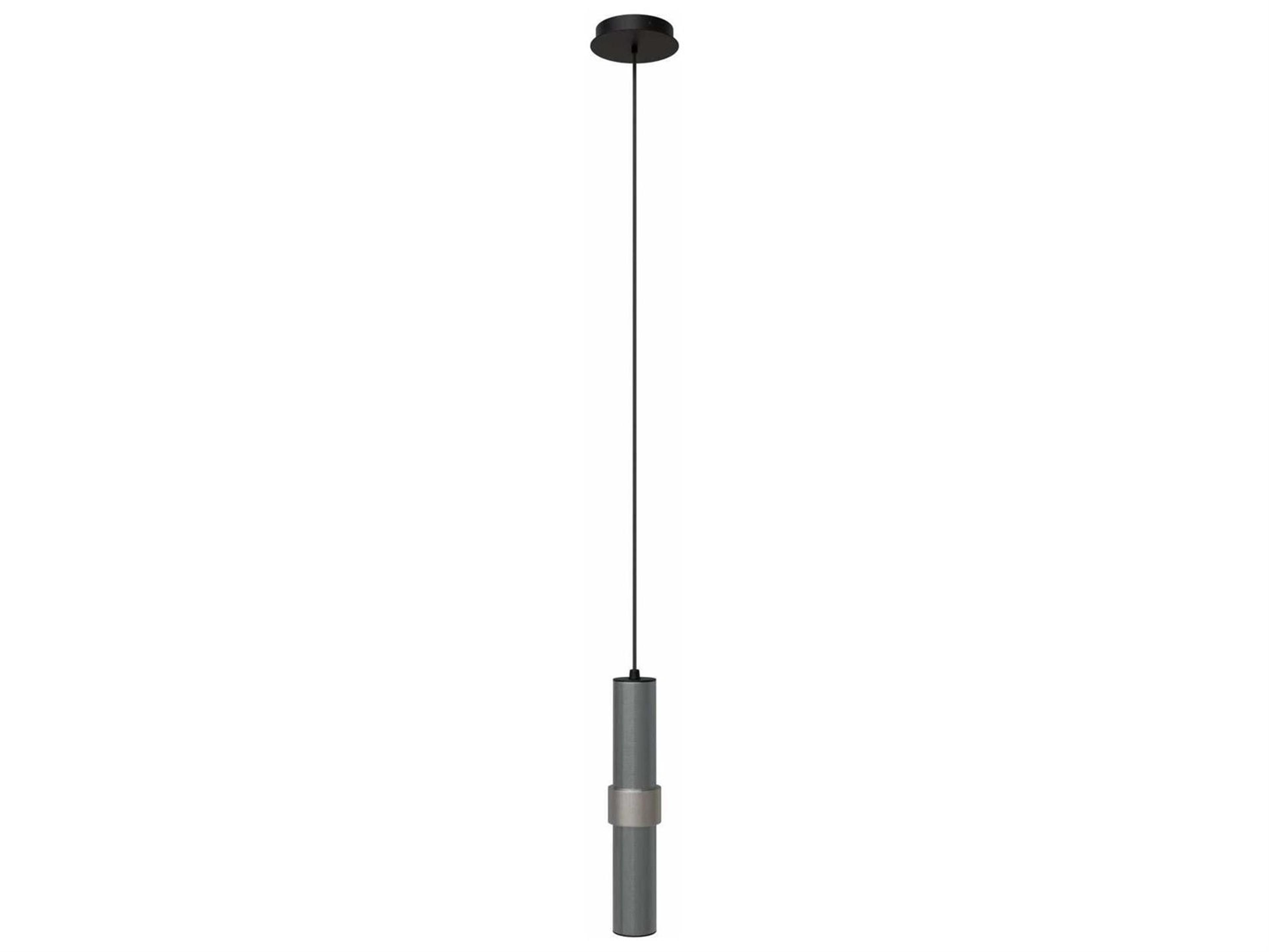 Avenue Lighting Cicada 1-Light Dark Grey Knurled Light Cylinder Mini Pendant