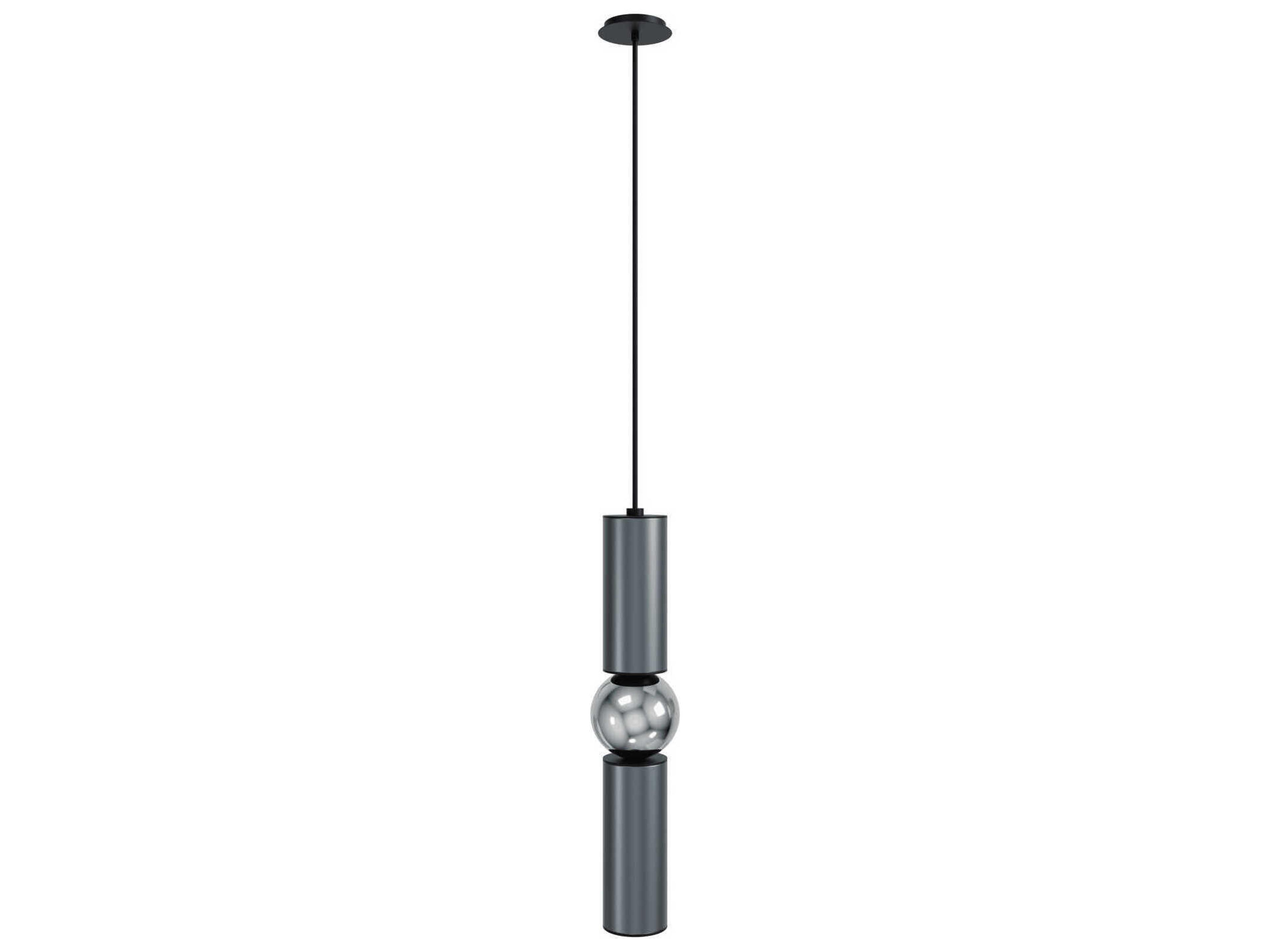 Avenue Lighting Cicada 1-Light Grey Chrome Cylinder Mini Pendant